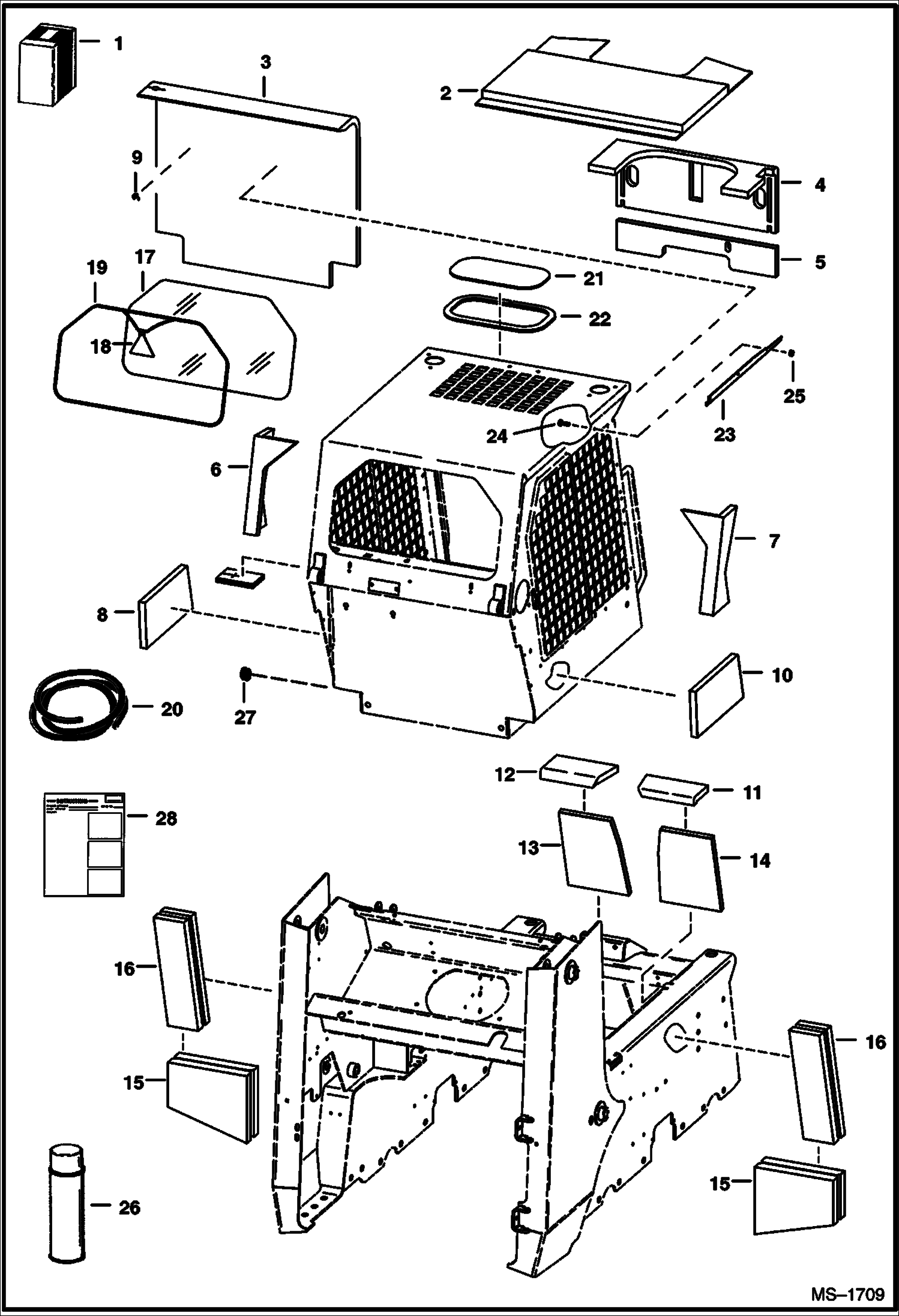 Схема запчастей Bobcat 800s - SOUND OPTION (90 Decibels) (S/N 5101 27182 & Above) ACCESSORIES & OPTIONS