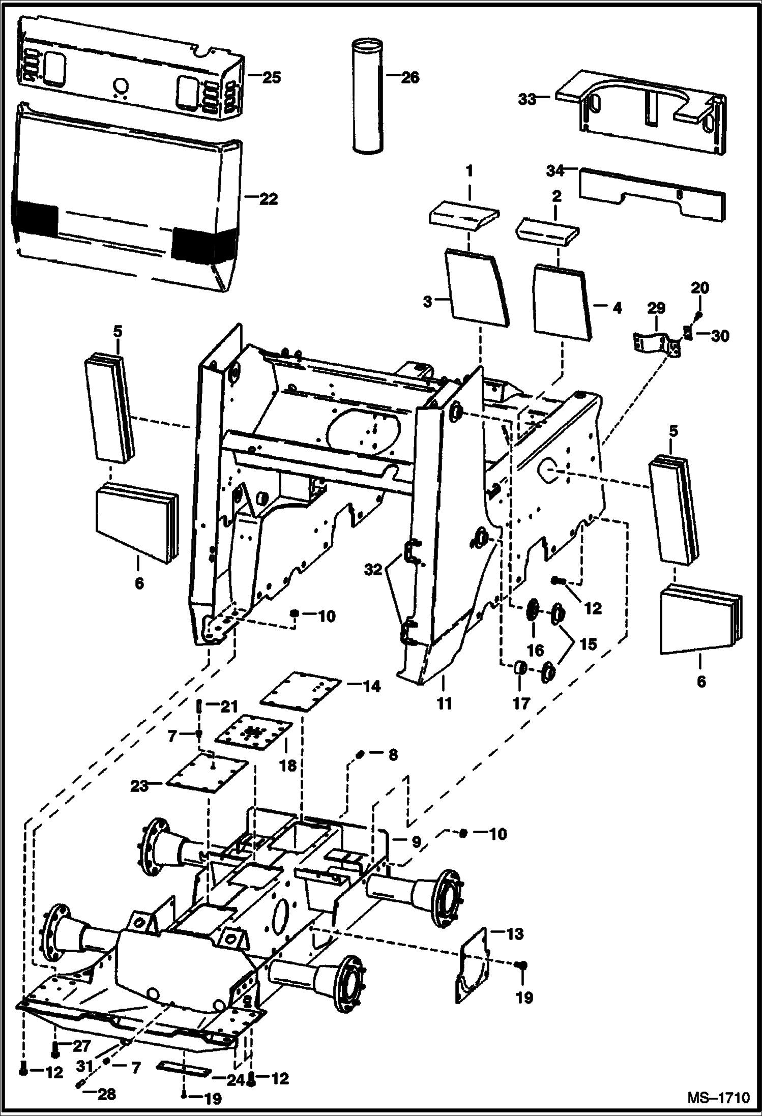 Схема запчастей Bobcat 800s - MAIN FRAME MAIN FRAME