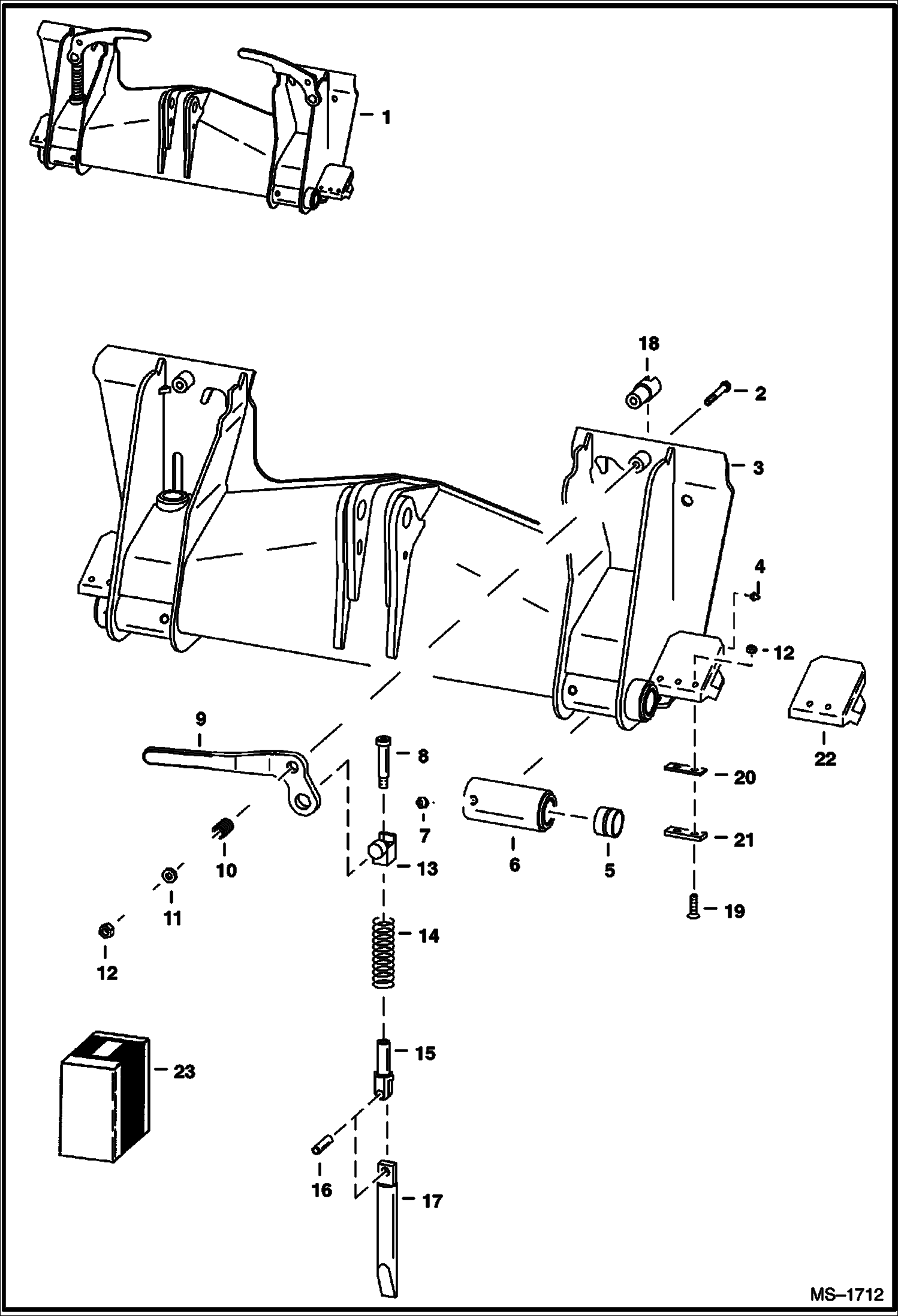 Схема запчастей Bobcat 800s - BOB-TACH MAIN FRAME