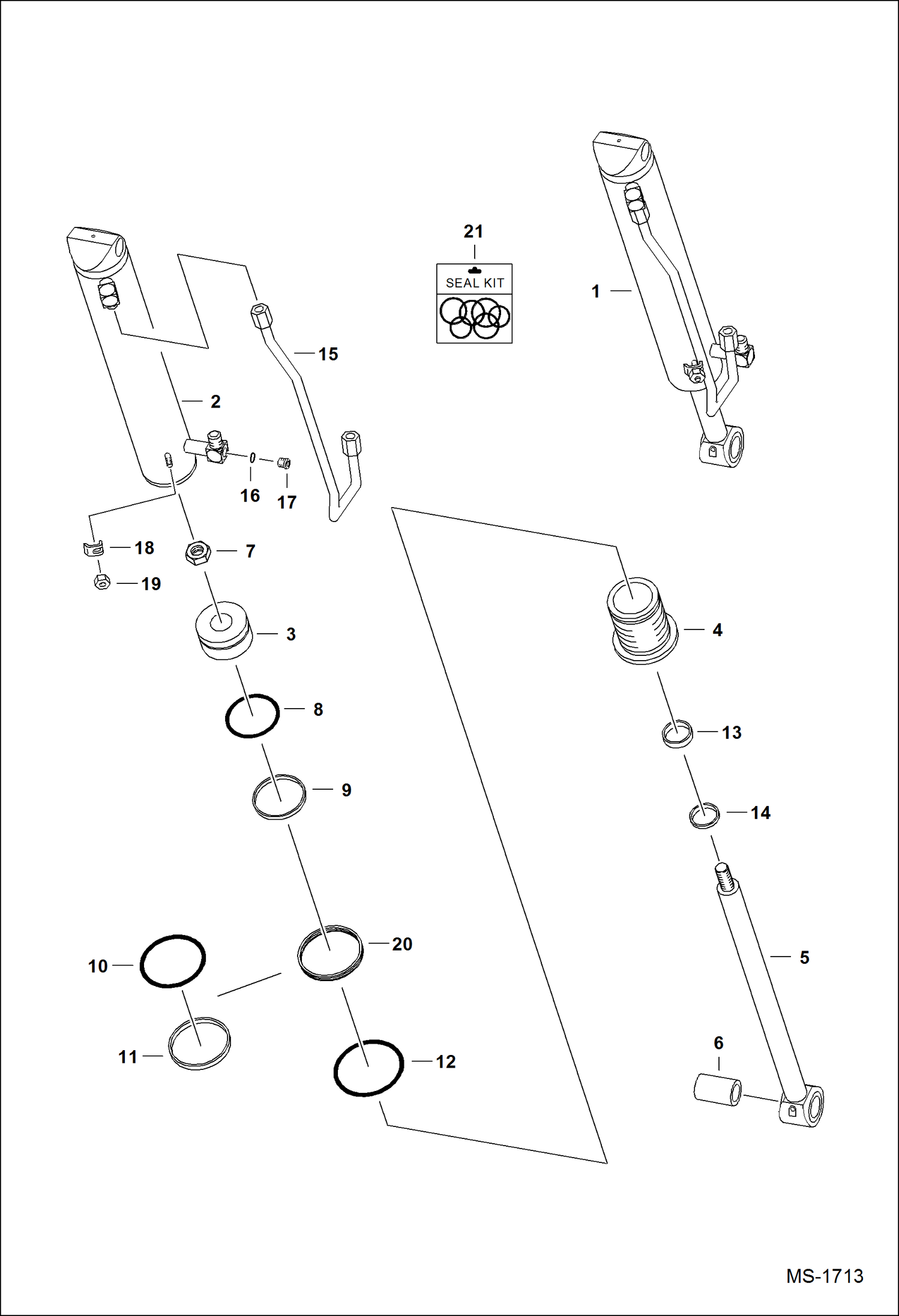 Схема запчастей Bobcat 800s - TILT CYLINDER HYDRAULIC SYSTEM