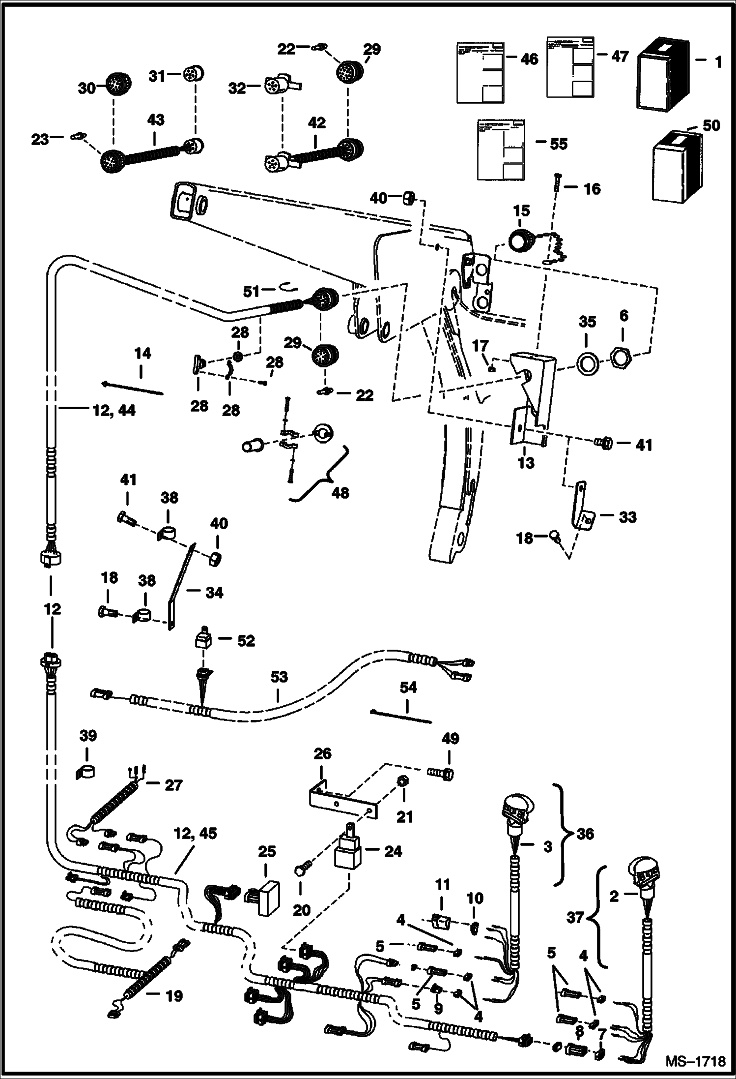 Схема запчастей Bobcat 800s - ELECTRICAL CONTROLS KIT (Attachments) (S/N 5128 16001-18873, 5084 18001-18085 & 5097 18001-18112) ACCESSORIES & OPTIONS