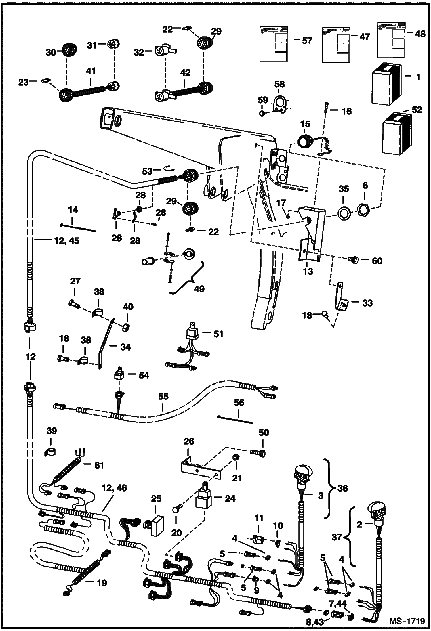 Схема запчастей Bobcat 800s - ELECTRICAL CONTROLS KIT (Attachments) (For Proportional Auxiliaries) (S/N 5128 18874 & Above, 5084 18086 & Above & 5097 18113 & Above) ACCESSORIES & OPTIONS