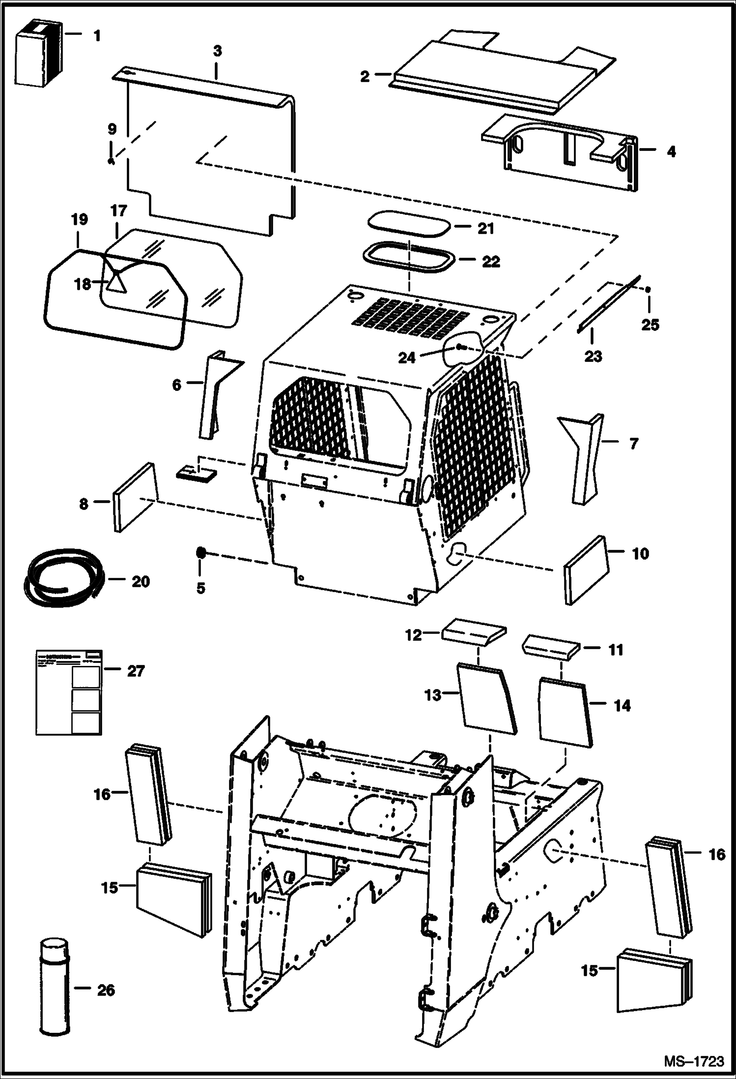 Схема запчастей Bobcat 800s - SOUND OPTION (90 Decibels) ACCESSORIES & OPTIONS