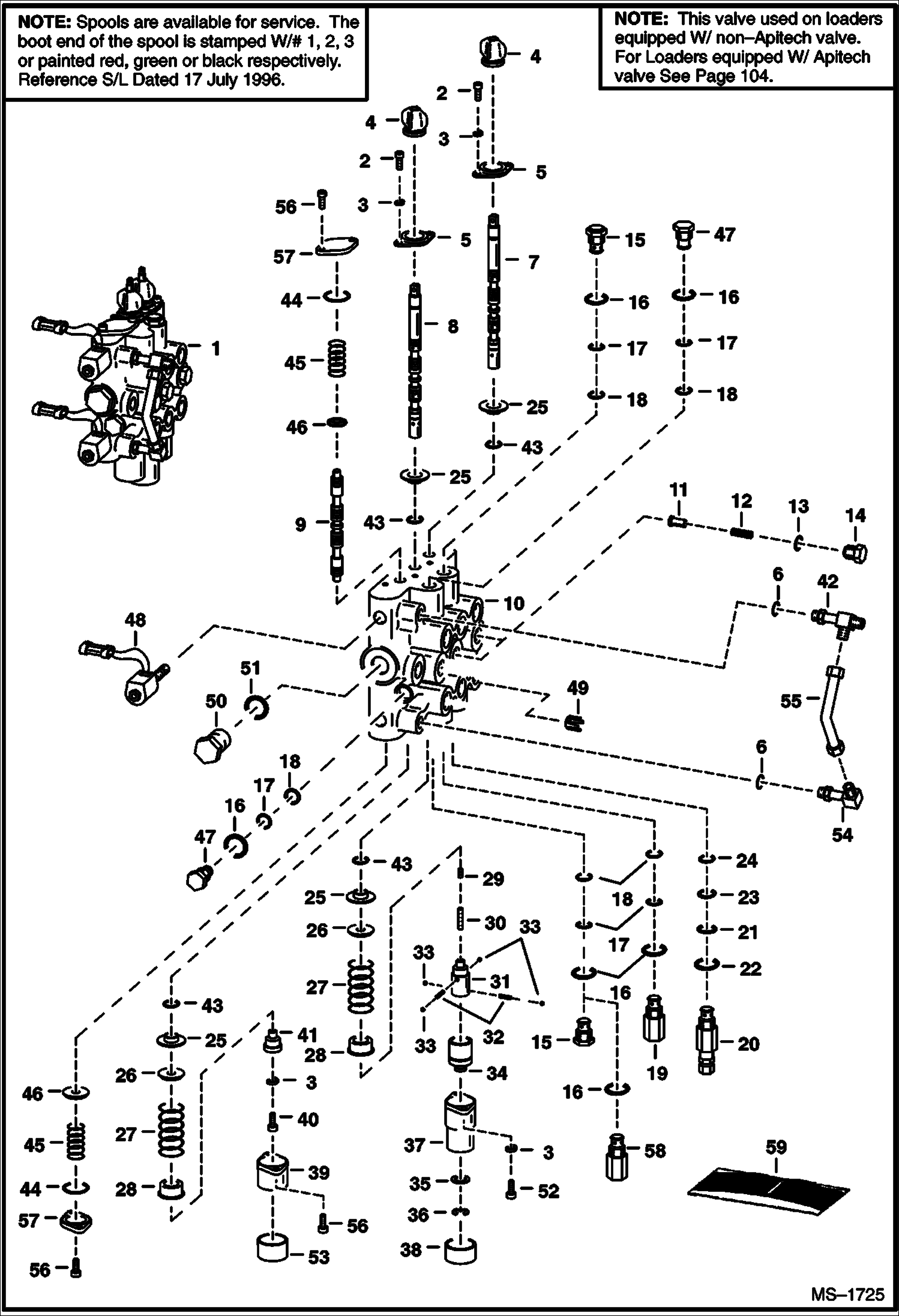 Схема запчастей Bobcat 800s - HIGH HORSEPOWER HYDRAULICS (Control Valve) (S/Ns 5128 11001 & Above) HIGH FLOW HYDRAULICS