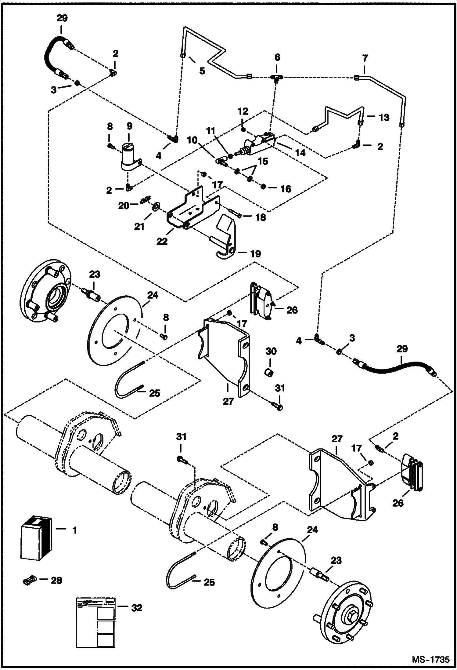 Схема запчастей Bobcat 800s - EUROPEAN ACCESSORIES (Caliper Brake Kit) (S/N & Above) ACCESSORIES & OPTIONS