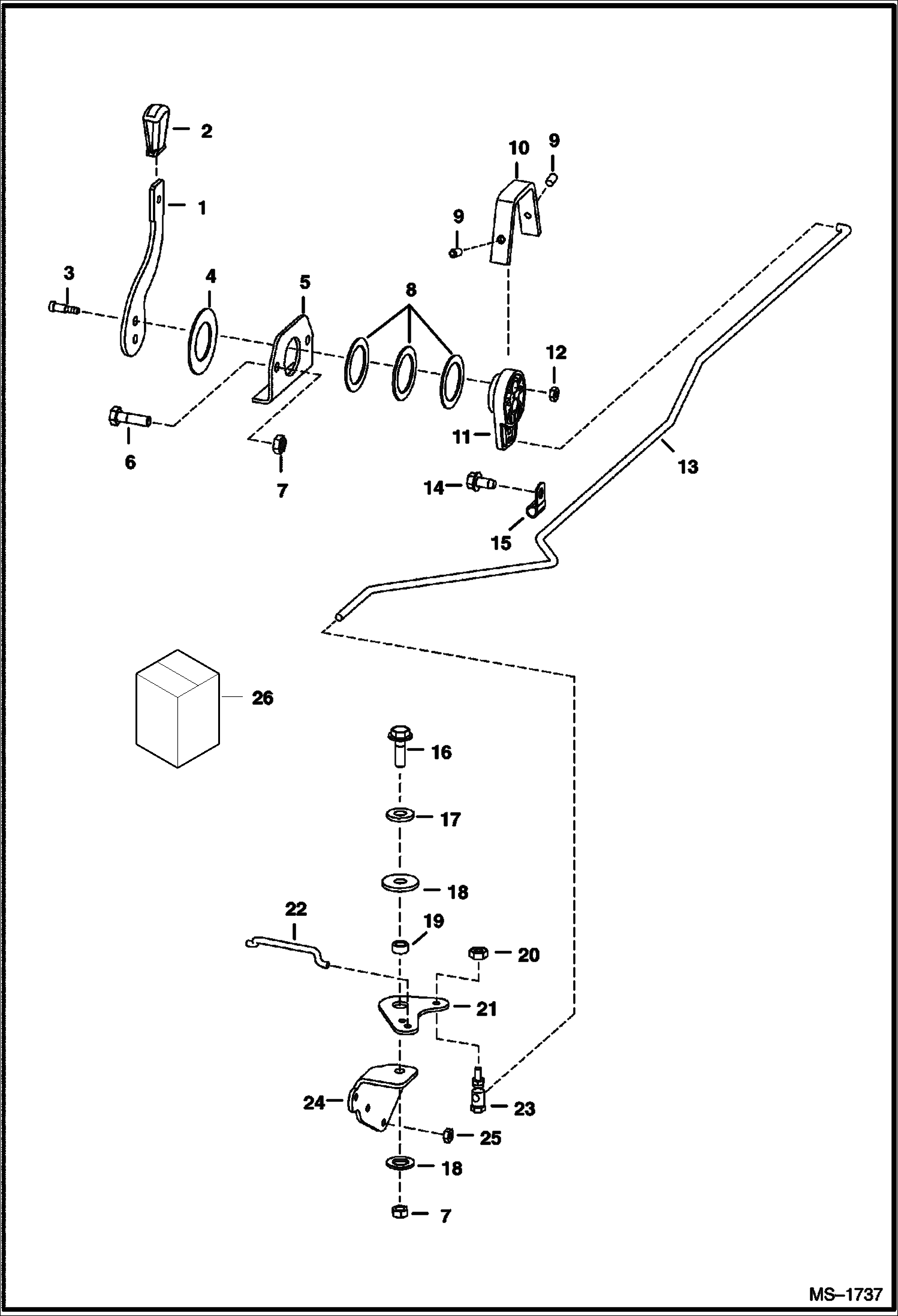 Схема запчастей Bobcat T-Series - THROTTLE (S/N 527011001 & Above, 527911001 & Above) POWER UNIT