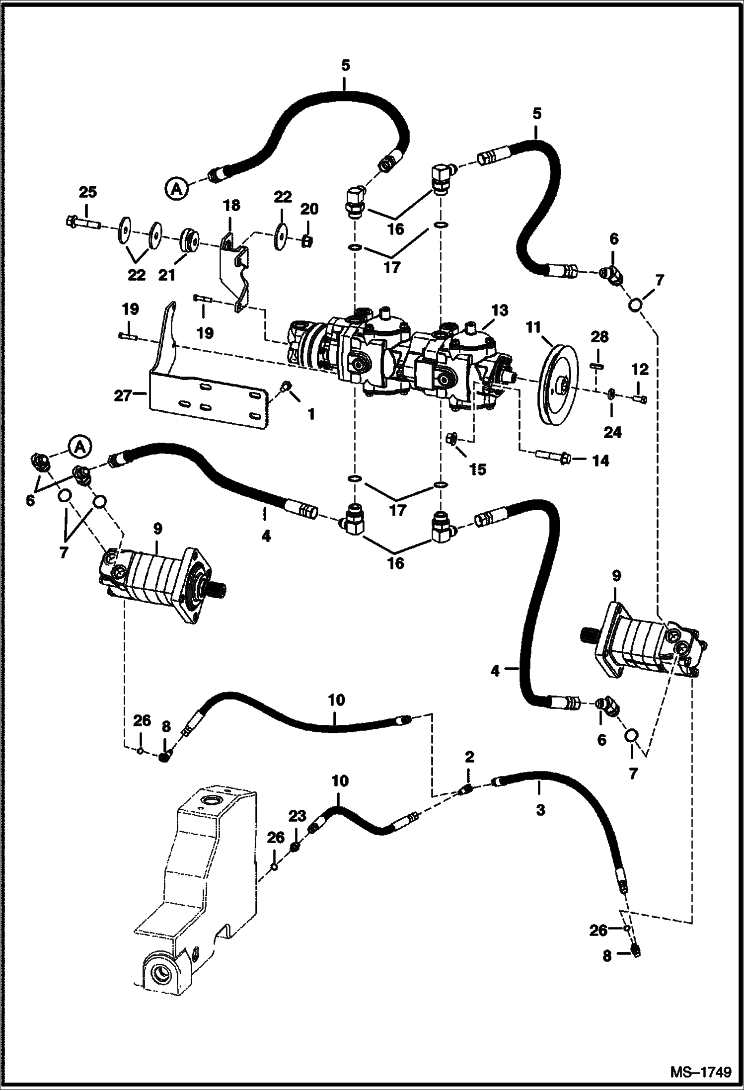 Схема запчастей Bobcat 400s - HYDROSTATIC CIRCUITRY HYDROSTATIC SYSTEM