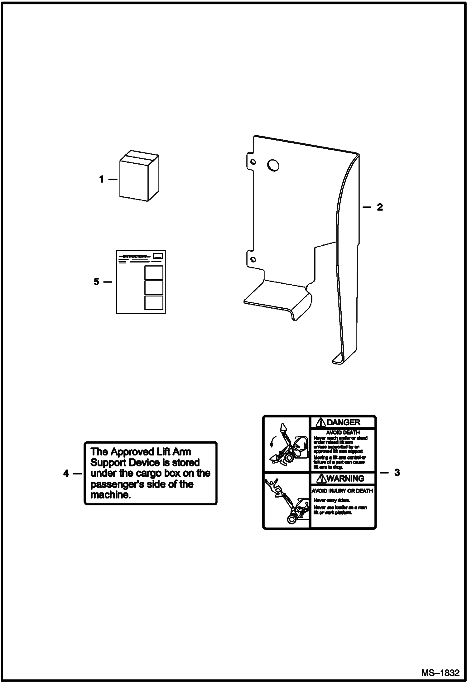 Схема запчастей Bobcat 5600 - HAND BRACKET KIT ACCESSORIES & OPTIONS