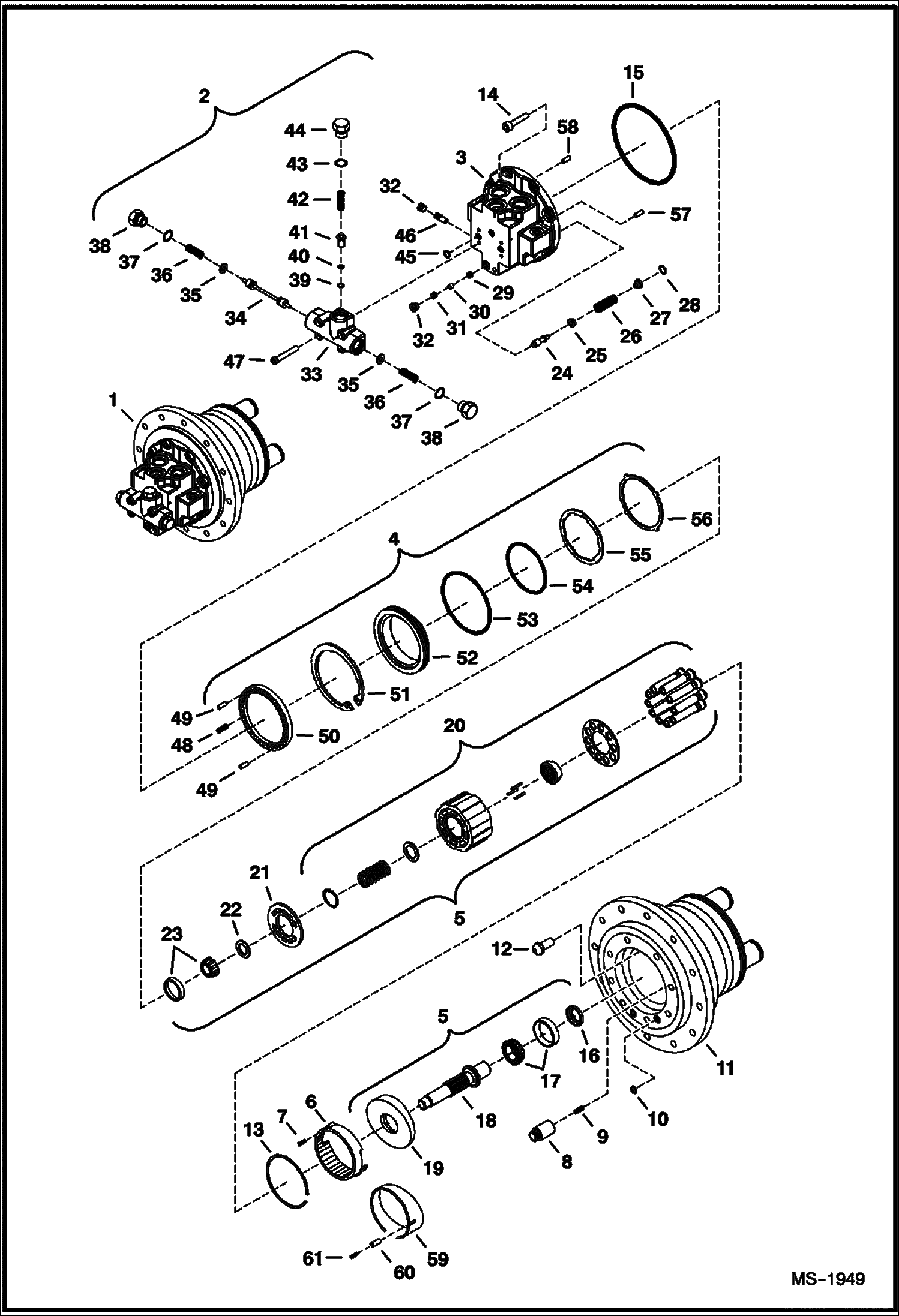 Схема запчастей Bobcat 435 - TRAVEL MOTOR (Modified Design) (BTIE-086) HYDRAULIC/HYDROSTATIC SYSTEM