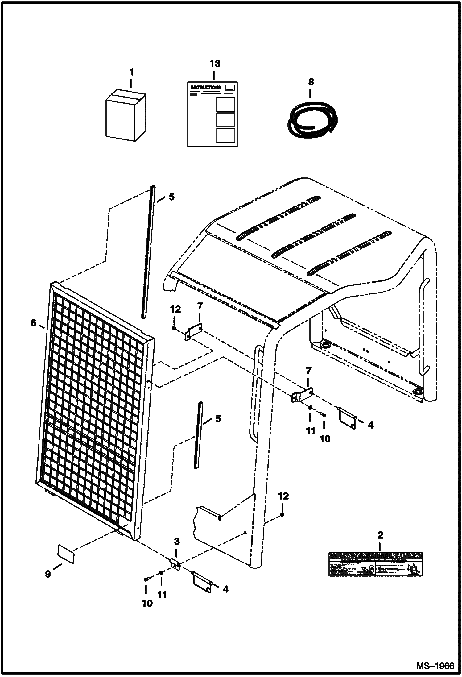 Схема запчастей Bobcat 428 - SPECIAL APPLICATION KIT (Canopy) ACCESSORIES & OPTIONS