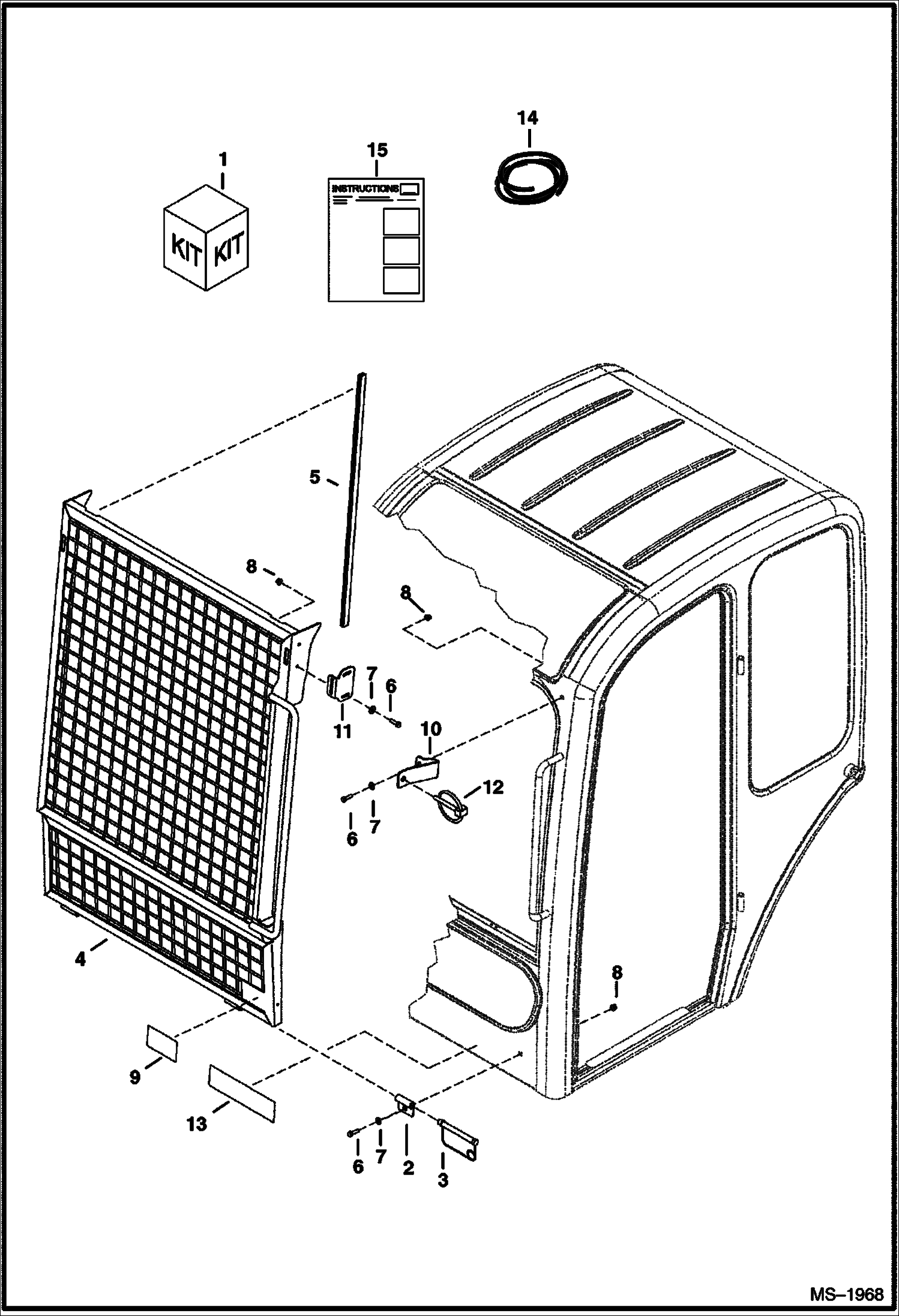 Схема запчастей Bobcat 341 - SPECIAL APPLICATIONS KIT (Cab) ACCESSORIES & OPTIONS