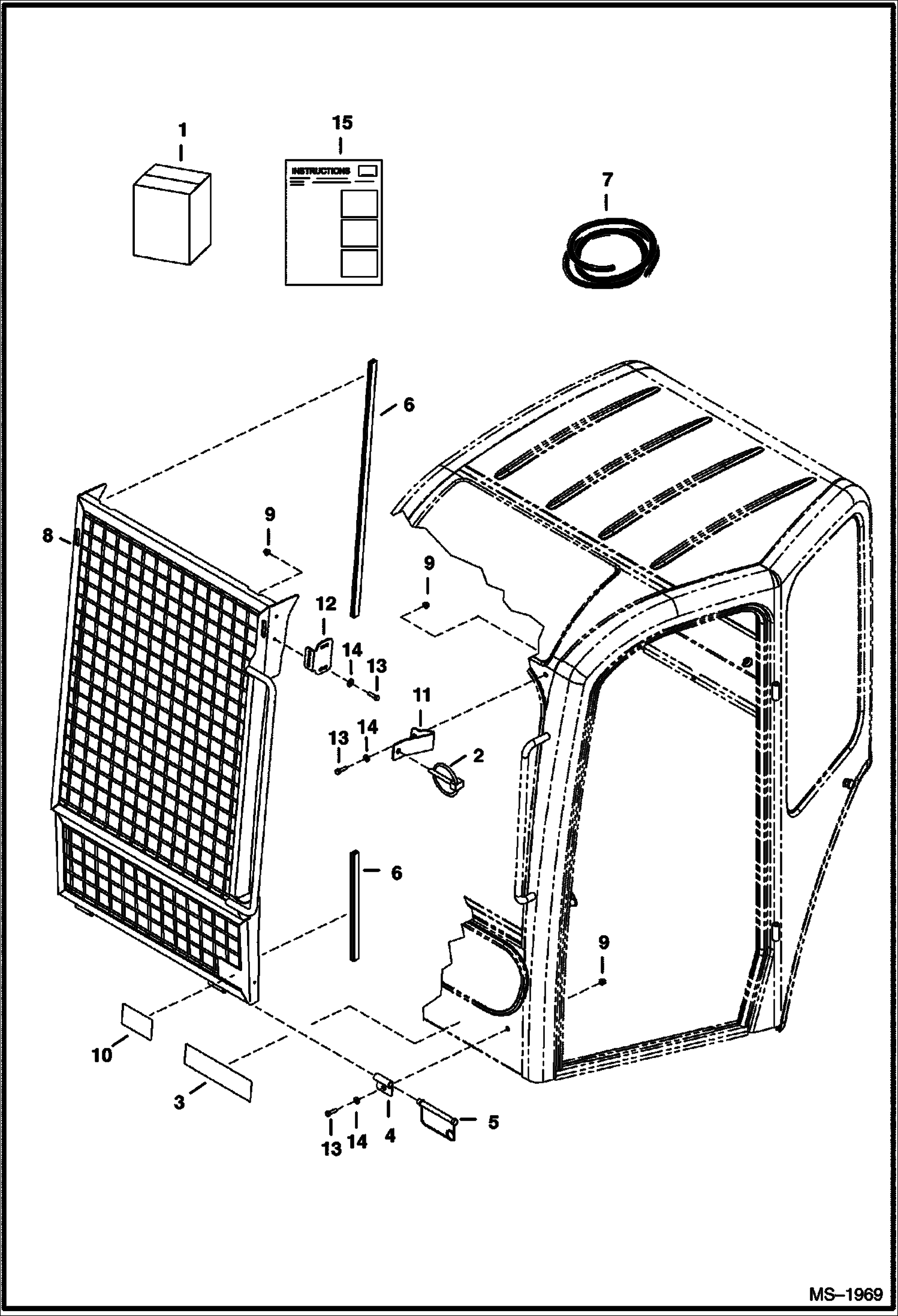 Схема запчастей Bobcat 428 - SPECIAL APPLICATION KIT (Cab) ACCESSORIES & OPTIONS