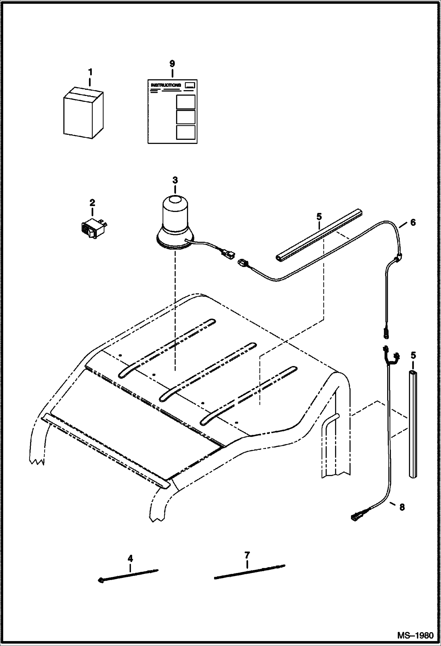 Схема запчастей Bobcat 337 - BEACON KIT ACCESSORIES & OPTIONS