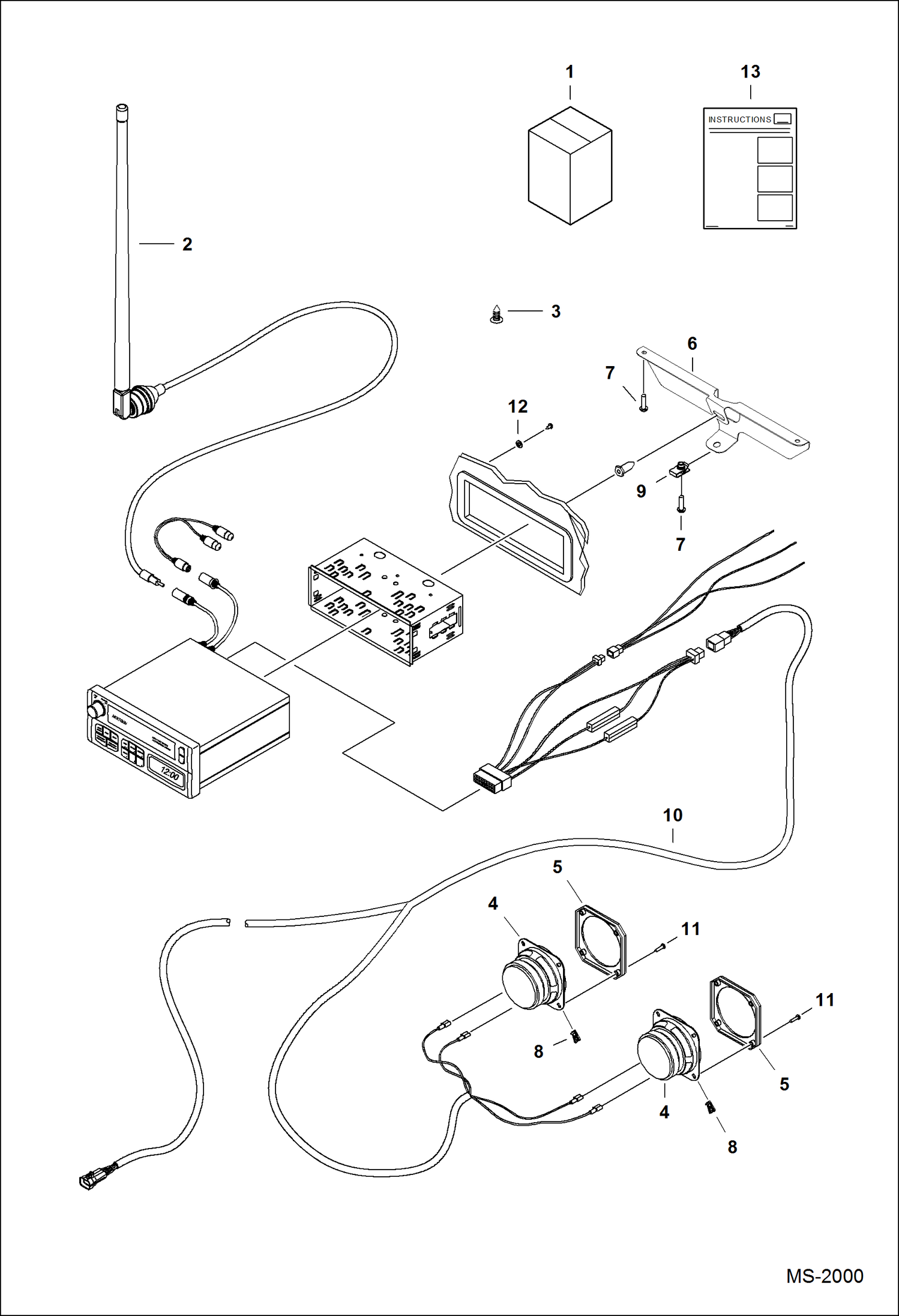 Схема запчастей Bobcat 5600 - RADIO INSTALL KIT ACCESSORIES & OPTIONS