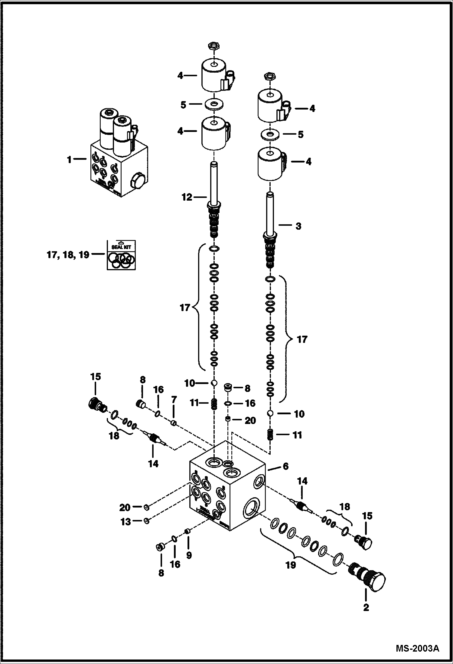 Схема запчастей Bobcat Бульдозеры - DOZER (Control Valve) (68 224300150 & Above) (80 232112929 & Above) (90 231912313 & Above) Loader