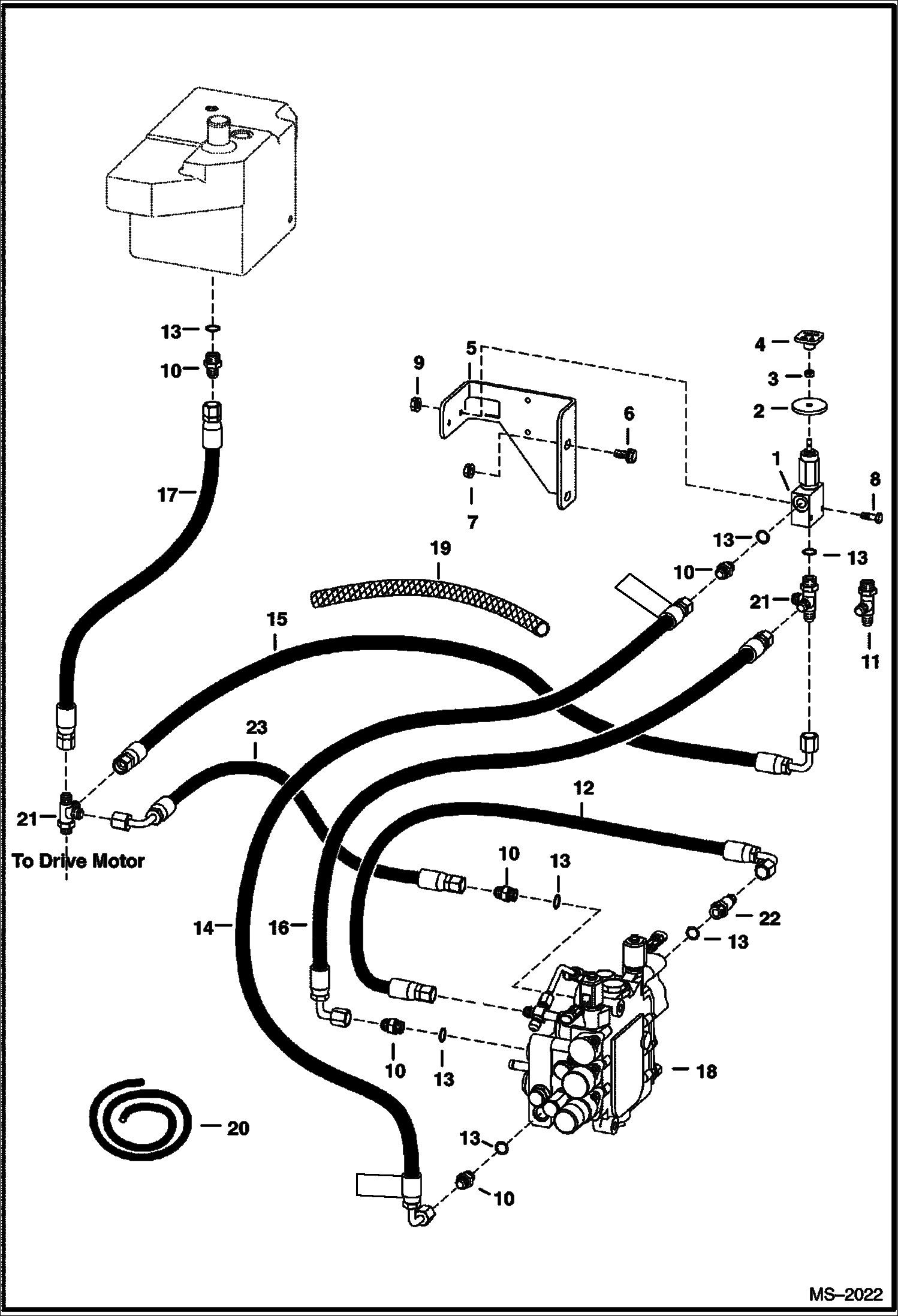 Схема запчастей Bobcat 800s - HIGH HORSEPOWER HYDRAULICS (Manual Lift Release System) HIGH FLOW HYDRAULICS