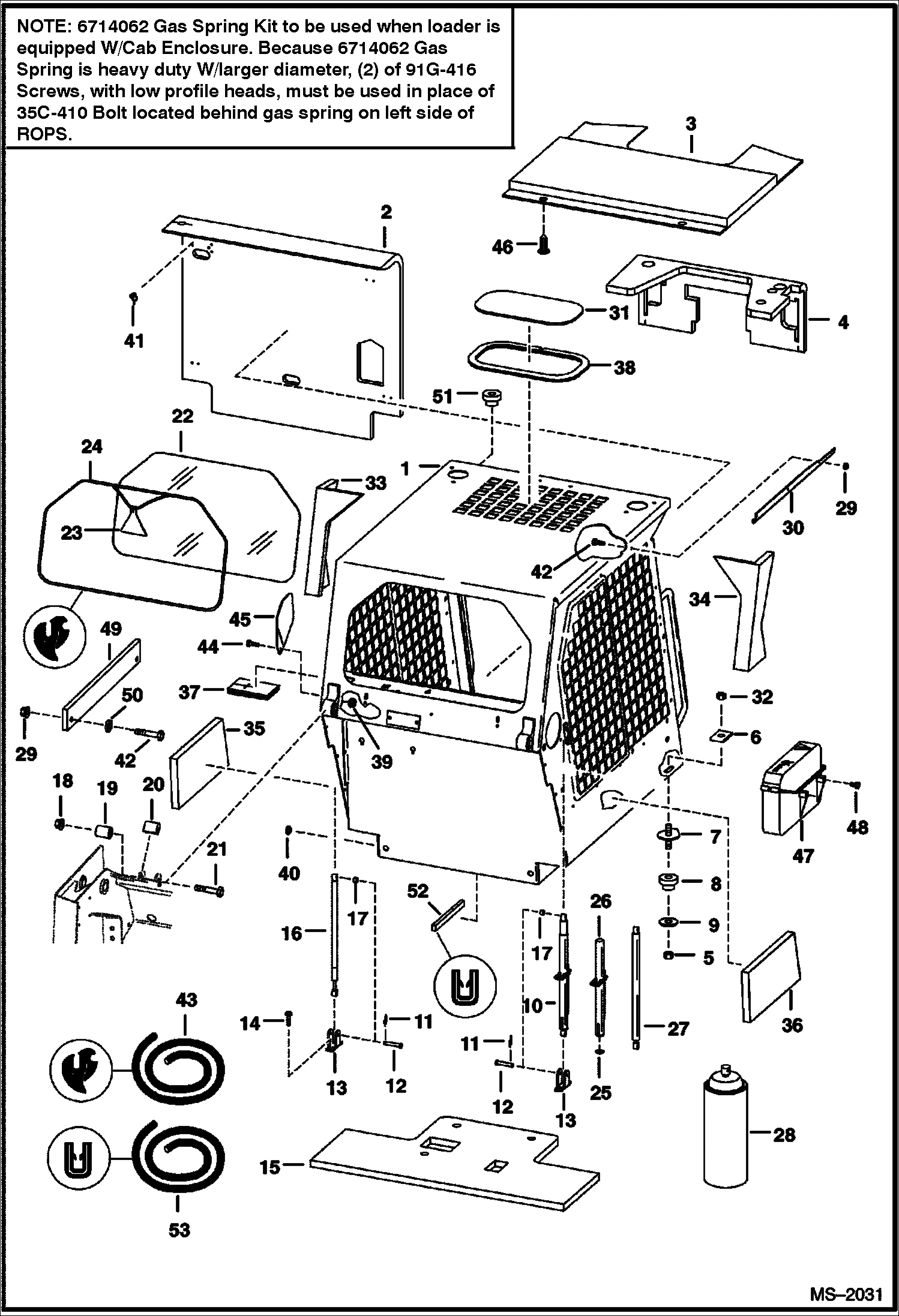 Схема запчастей Bobcat 700s - OPERATOR CAB MAIN FRAME