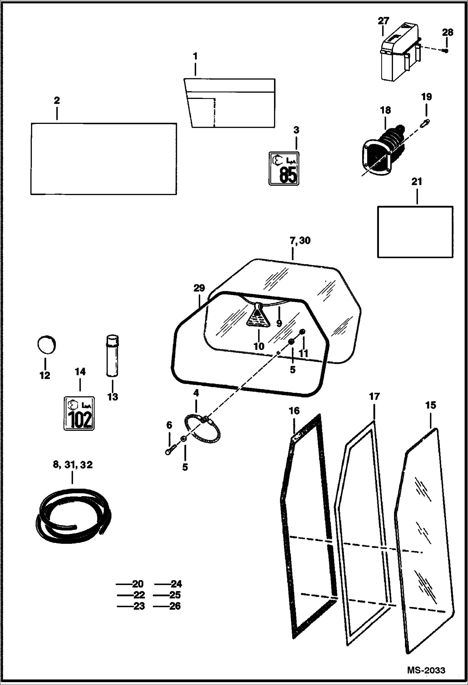 Схема запчастей Bobcat 400s - SOUND OPTION ACCESSORIES & OPTIONS