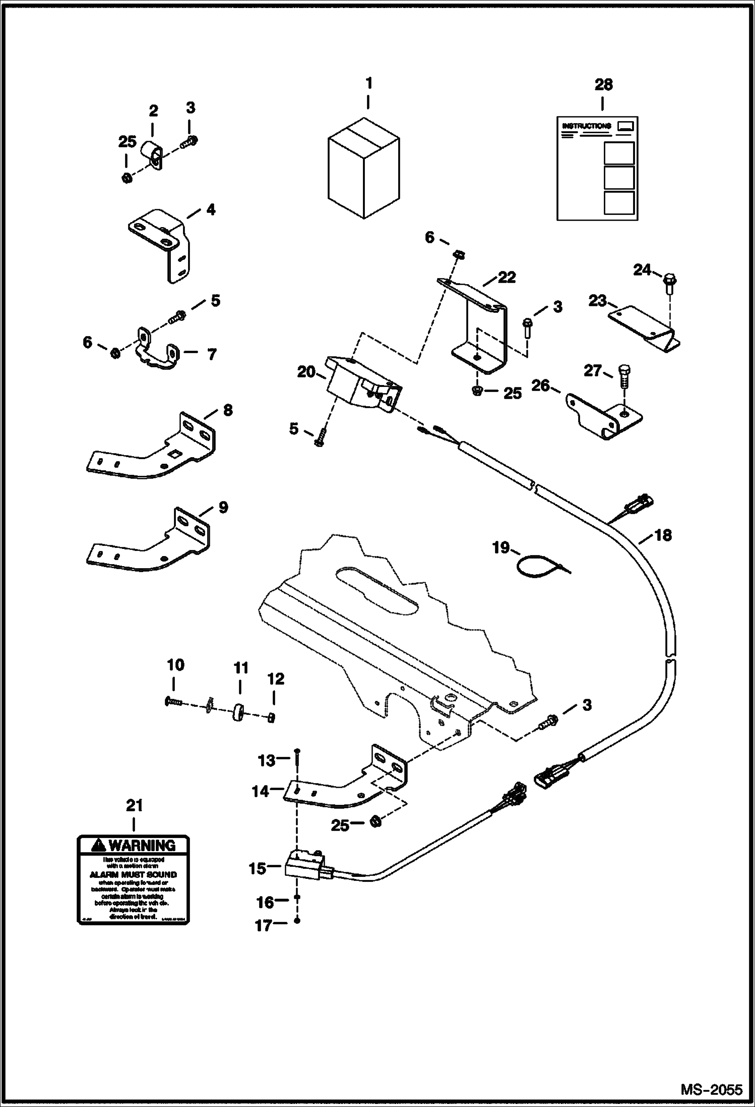 Схема запчастей Bobcat 334 - MOTION ALARM KIT ACCESSORIES & OPTIONS