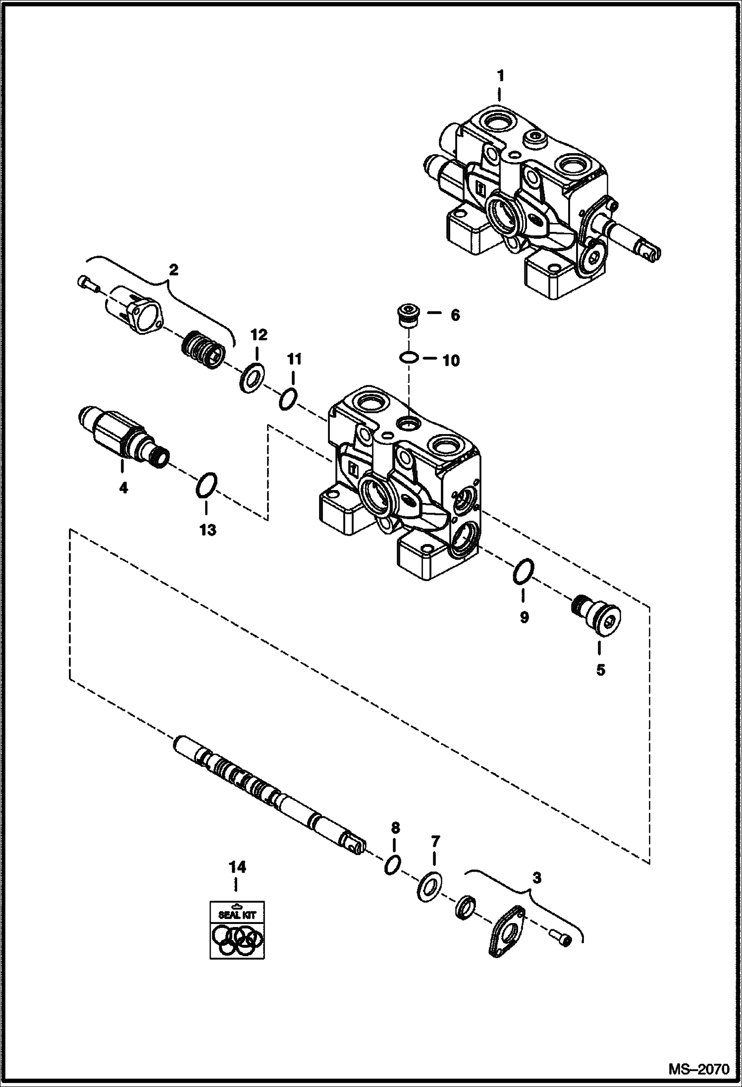 Схема запчастей Bobcat 323 - VALVE SECTION (R.H. Travel) (320L Option Only) HYDRAULIC SYSTEM