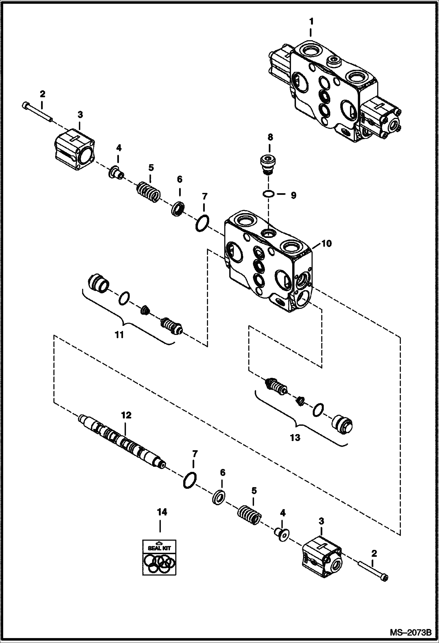 Схема запчастей Bobcat 320 - VALVE SECTION (Arm) (320J/320L) HYDRAULIC SYSTEM