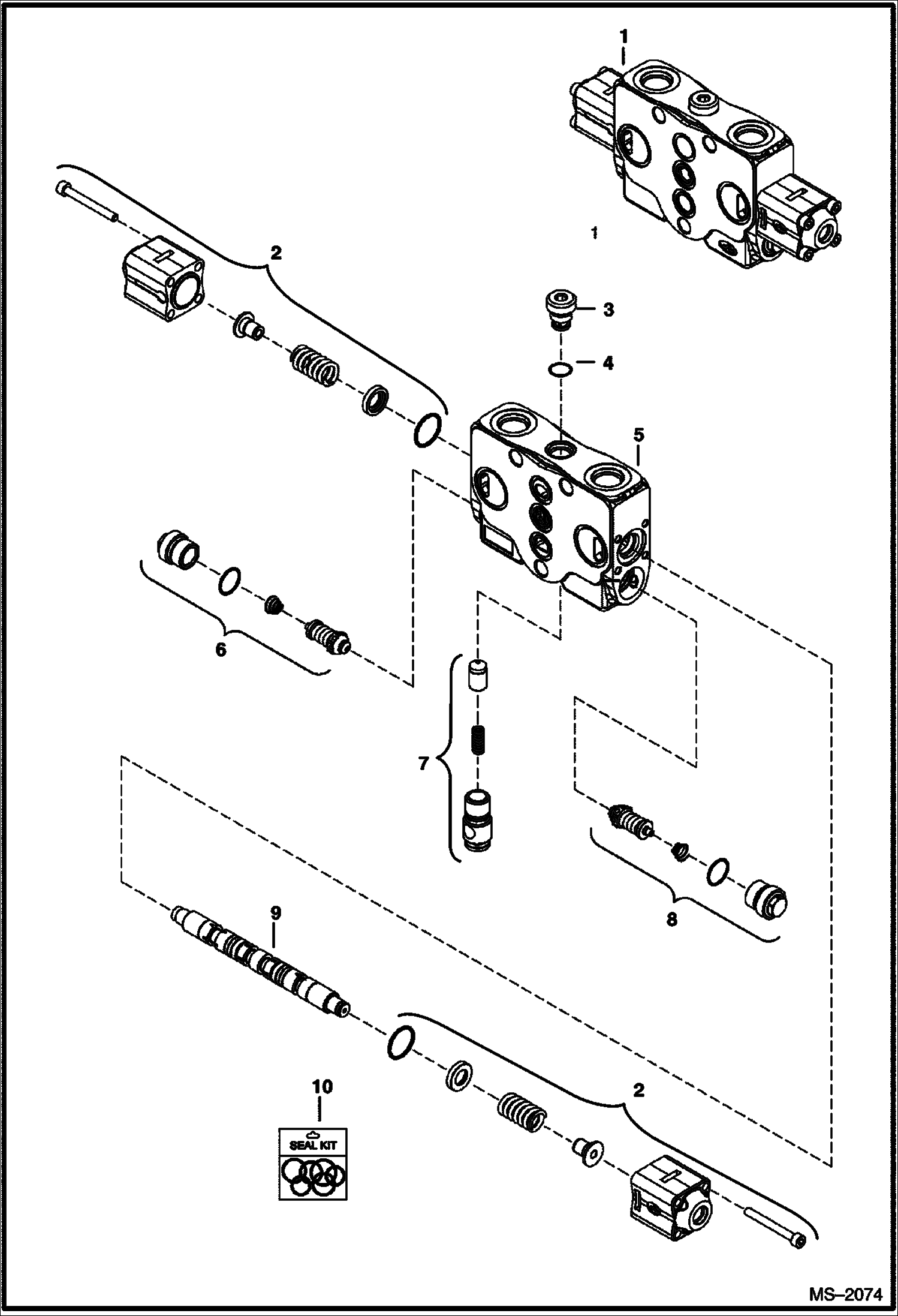 Схема запчастей Bobcat 323 - VALVE SECTION (Bucket) (320L/320J) HYDRAULIC SYSTEM