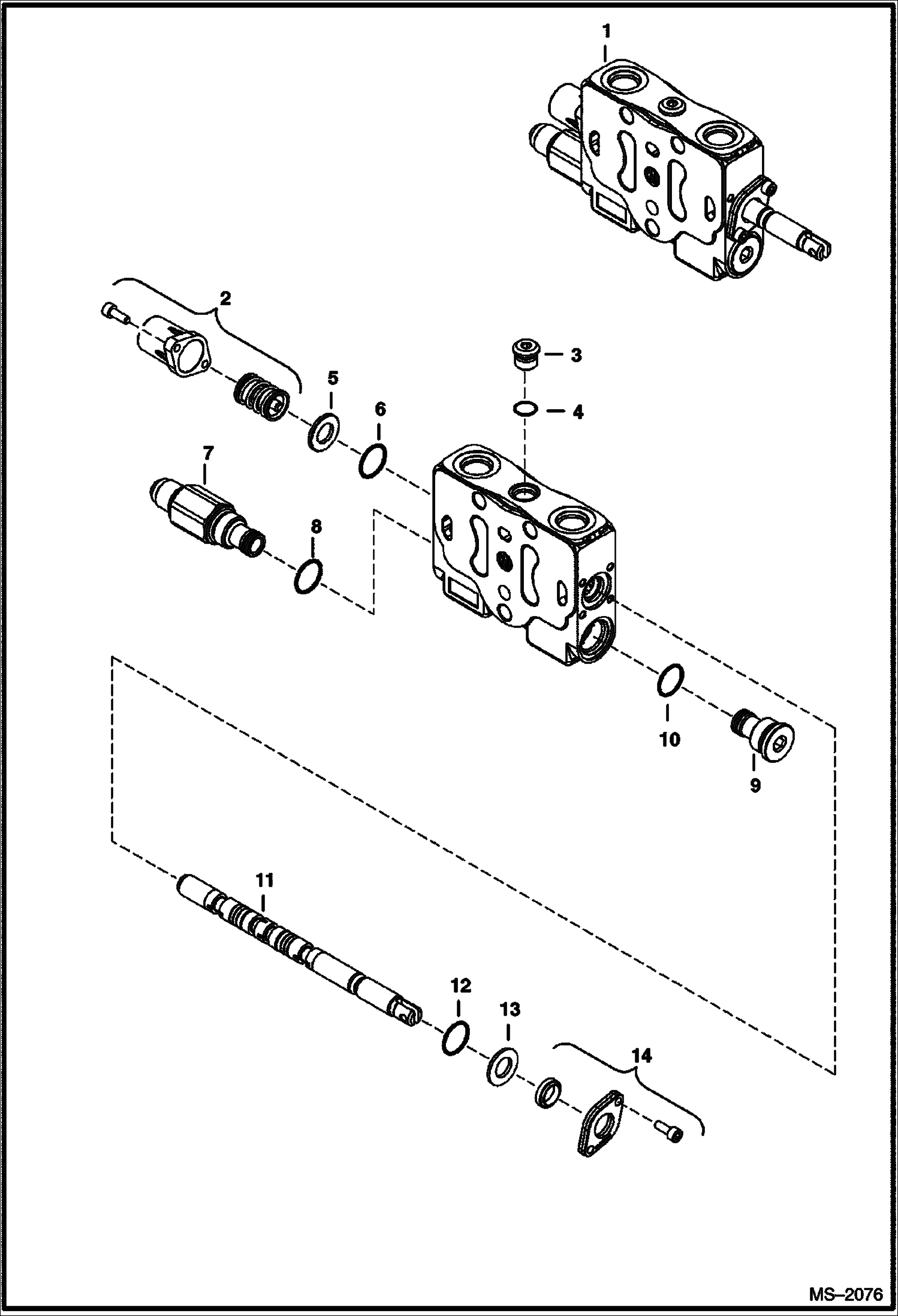 Схема запчастей Bobcat 323 - VALVE SECTION (L.H. Travel) (320J/320L) HYDRAULIC SYSTEM