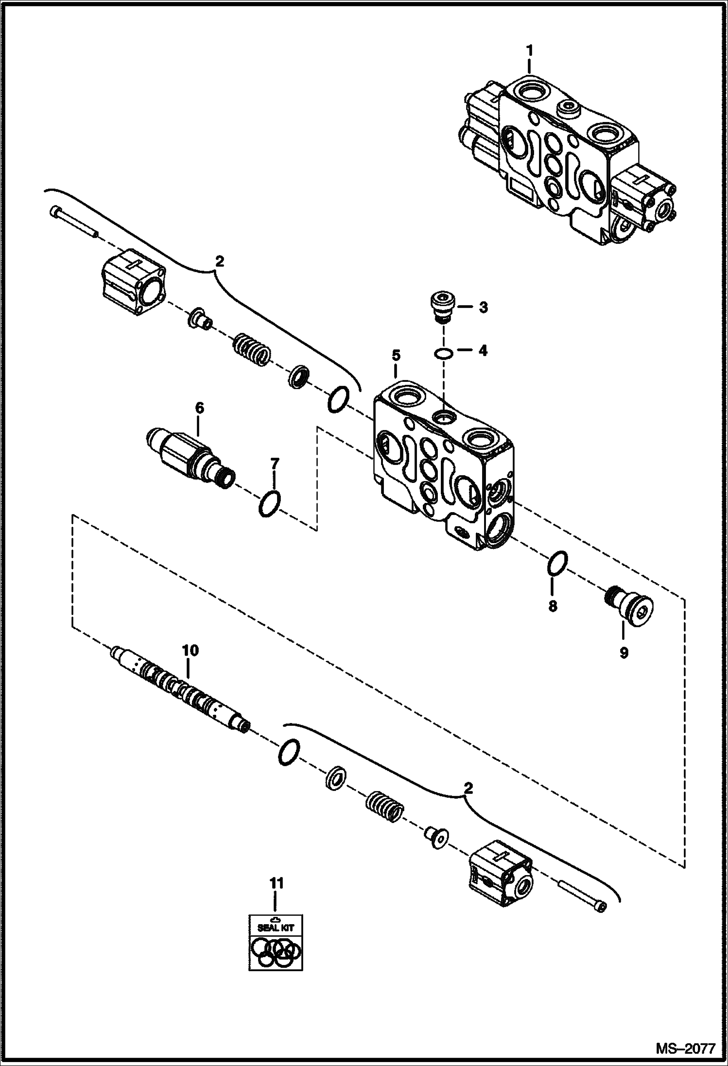 Схема запчастей Bobcat 323 - VALVE SECTION (Slew) (323J) HYDRAULIC SYSTEM