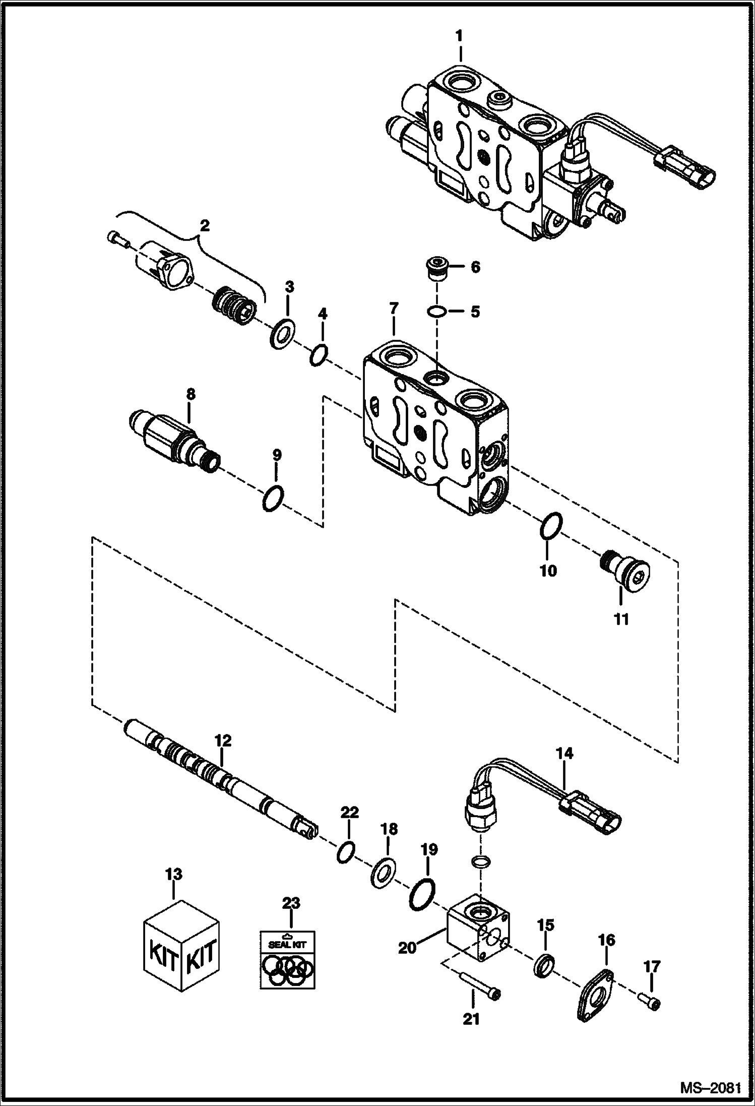 Схема запчастей Bobcat 323 - CONTROL VALVE (LH Travel Section) HYDRAULIC SYSTEM