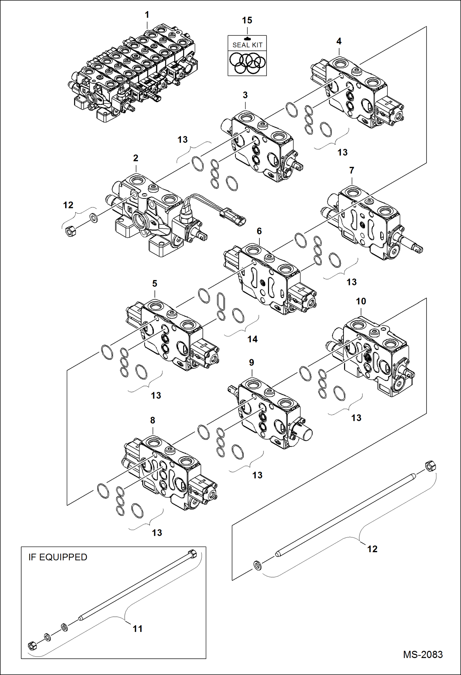 Схема запчастей Bobcat 320 - CONTROL VALVE (320J) HYDRAULIC SYSTEM