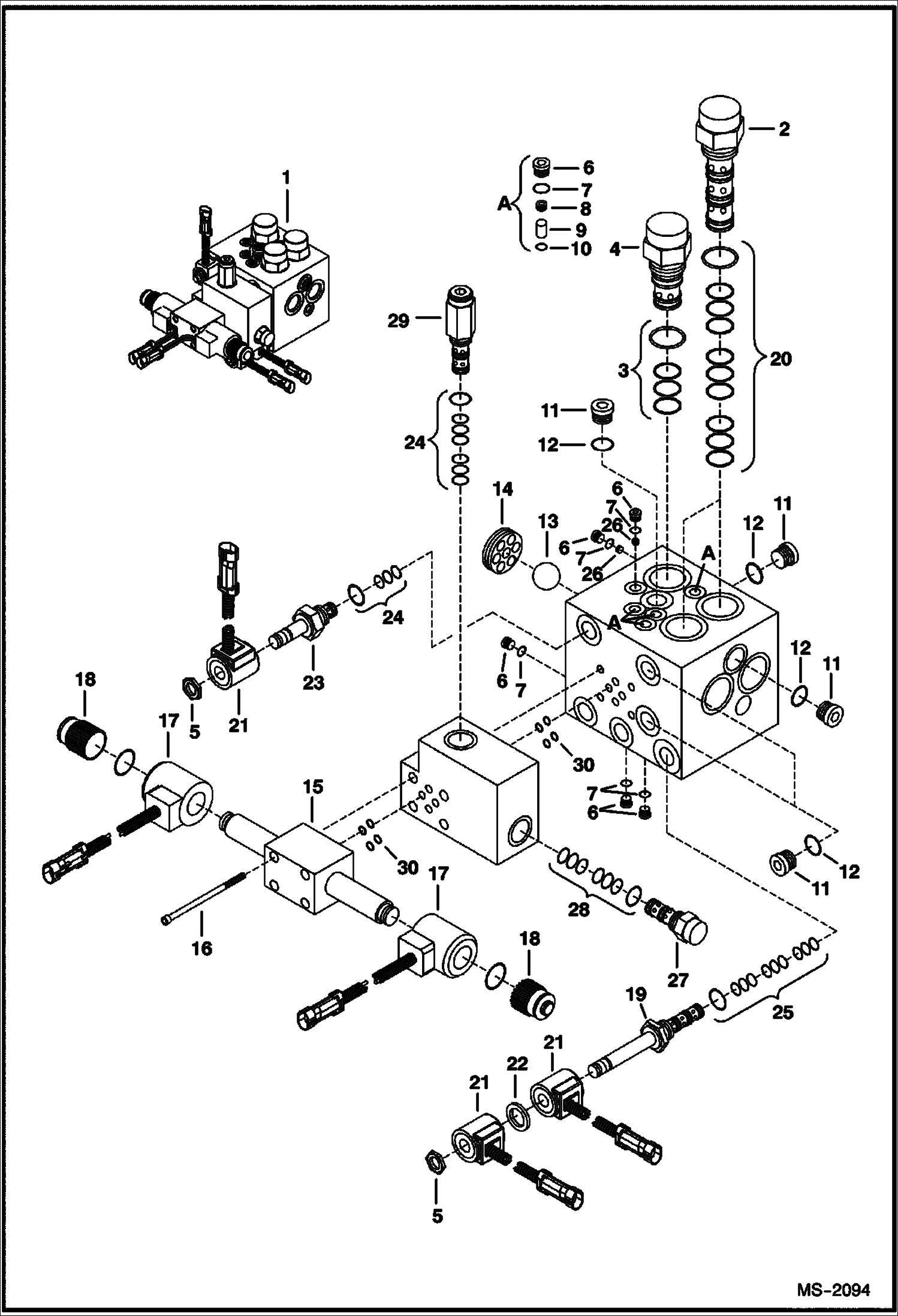 Схема запчастей Bobcat CONCRETE PUMP - CONTROL VALVE Concrete Pump - S/N Prefix 2354 Loader