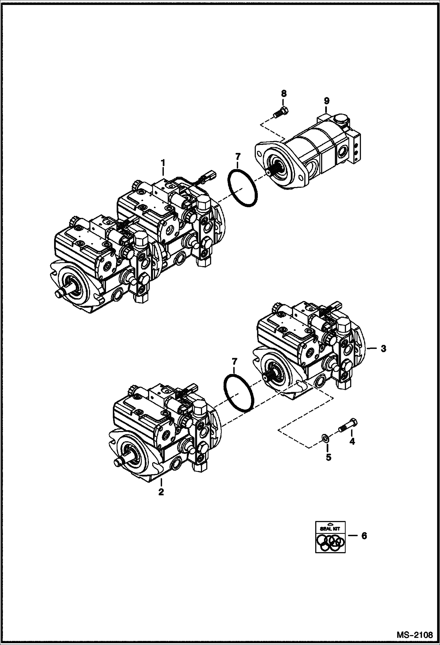 Схема запчастей Bobcat 5600 - HYDROSTATIC PUMP HYDROSTATIC SYSTEM