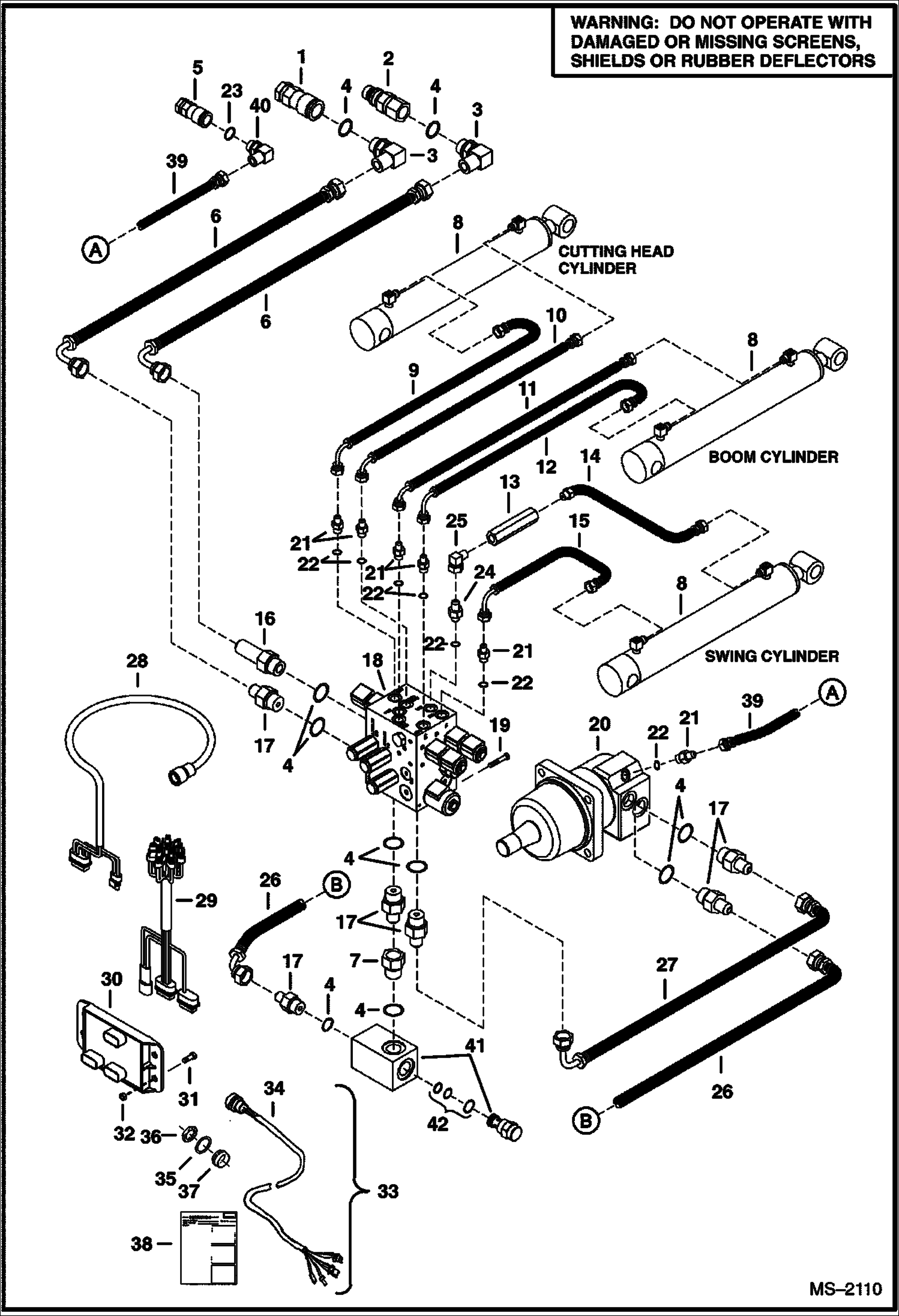 Схема запчастей Bobcat STUMP GRINDER - STUMP GRINDER (Hydraulic System) (SGX60 A00700101 - 00499) Loader