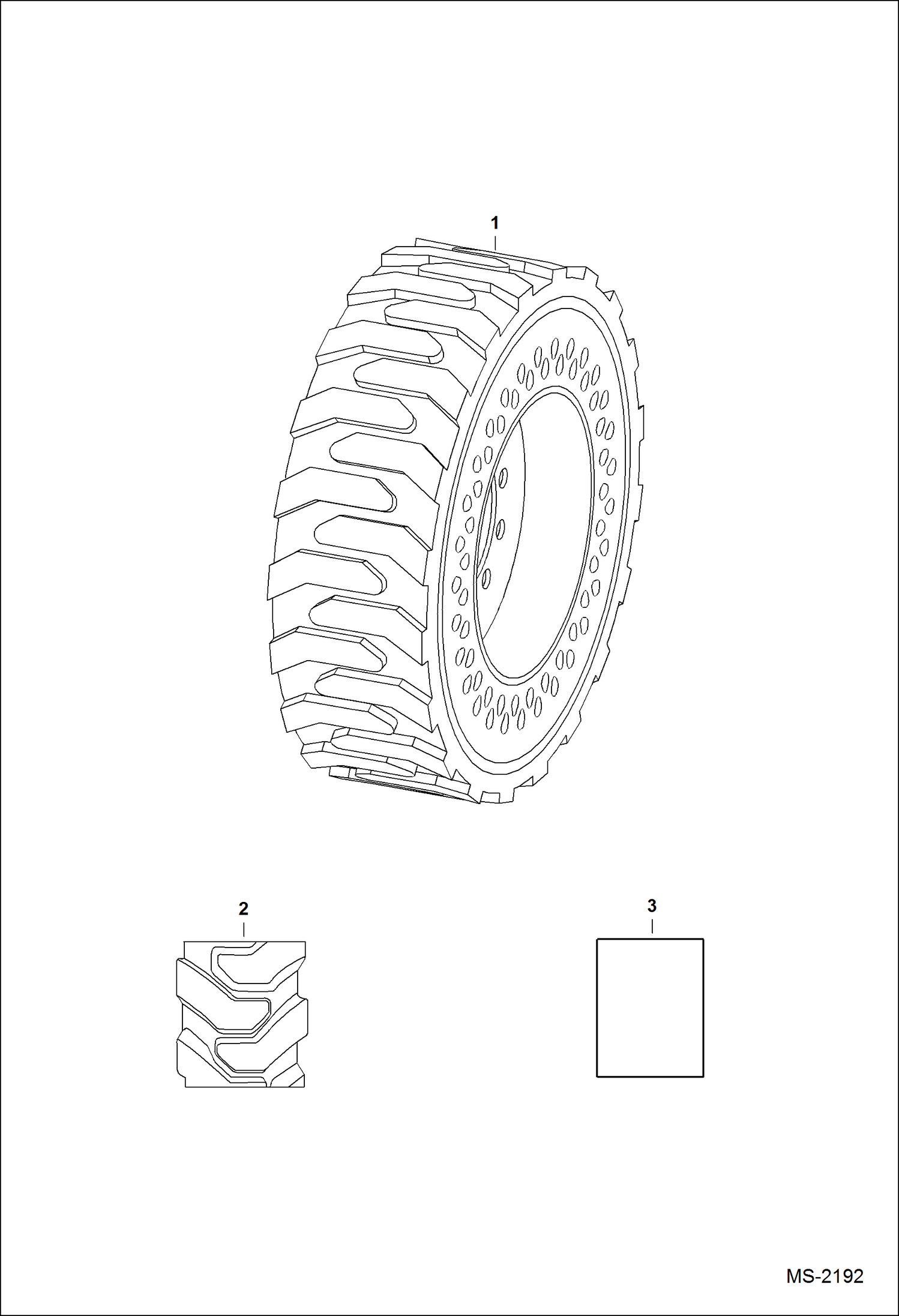 Схема запчастей Bobcat A-Series - TIRES & RIMS (Solid Tire) ACCESSORIES & OPTIONS