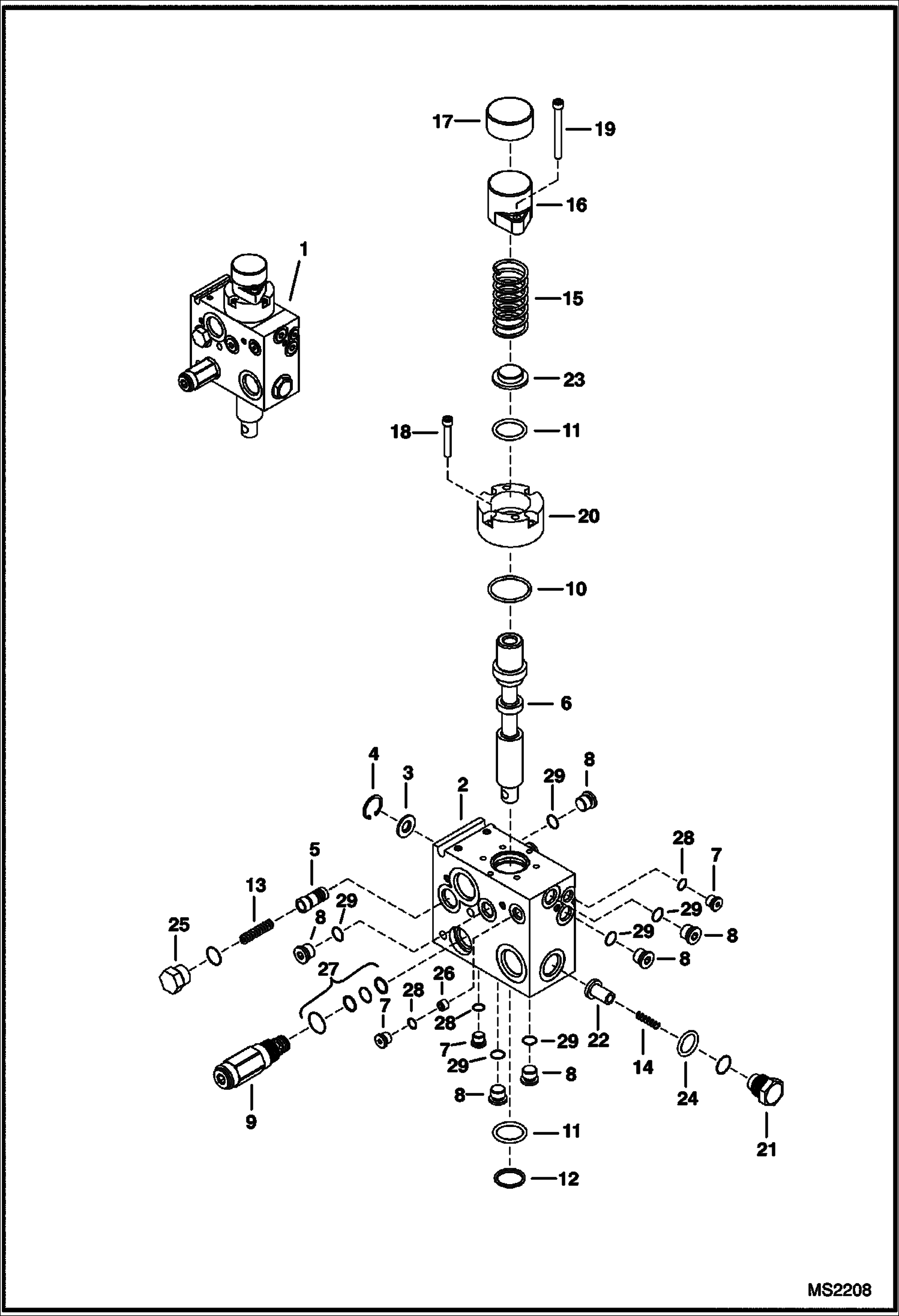 Схема запчастей Bobcat ROTARY CUTTER - ROTARY CUTTER (Shutoff Valve) (Std & High Flow) (60 A019, A01A) (72 A008, A01B) Loader