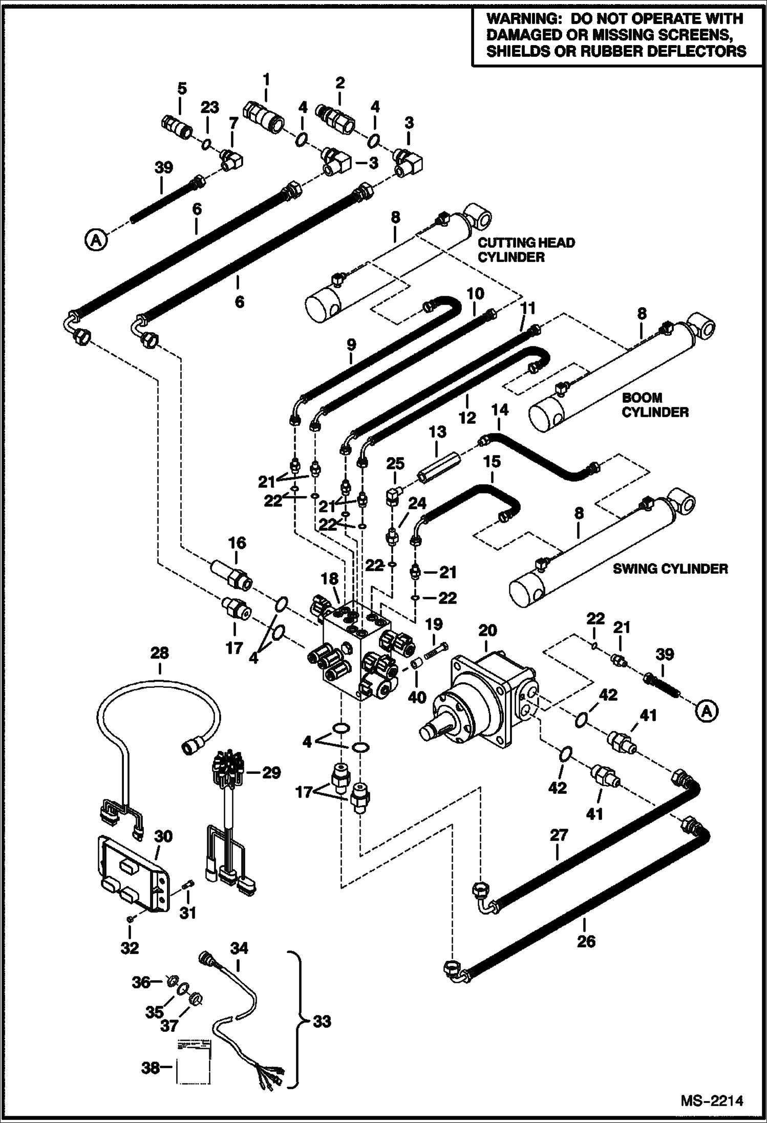 Схема запчастей Bobcat STUMP GRINDER - STUMP GRINDER (Hydraulic System) (SGX60 A00700500 & Above) Loader