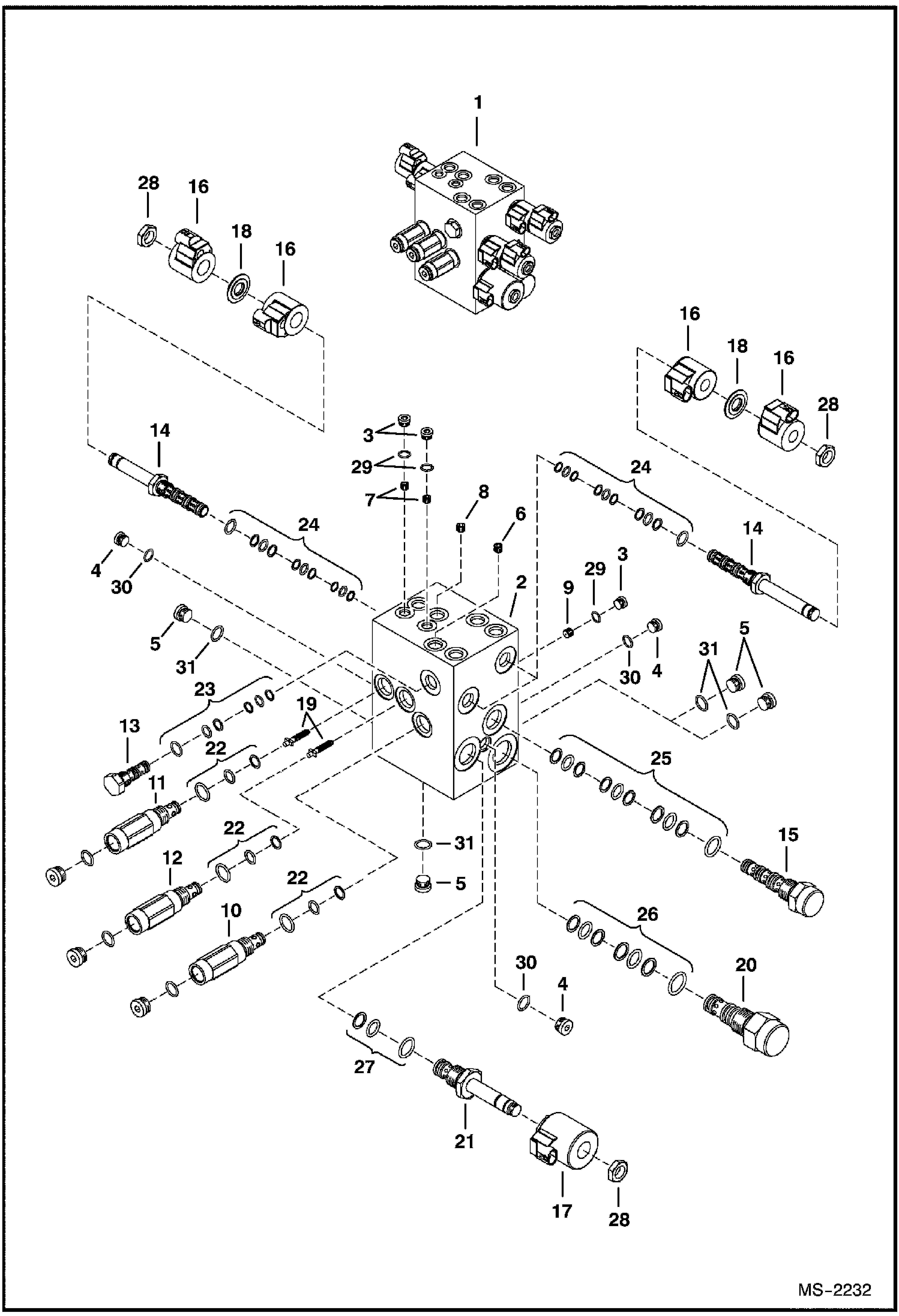 Схема запчастей Bobcat STUMP GRINDER - STUMP GRINDER (Control Valve) (SGX60 A00700500 & Above) Loader