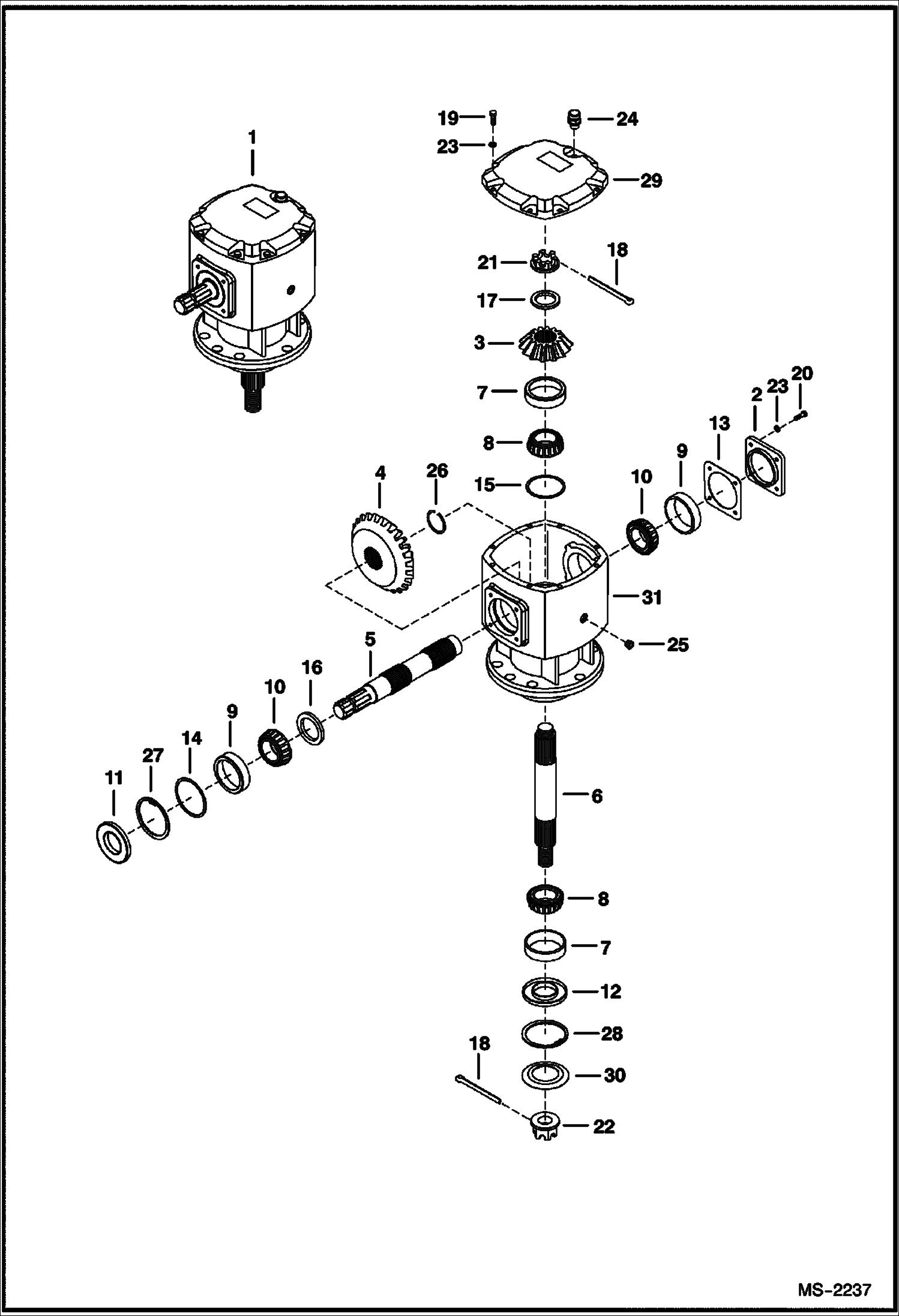 Схема запчастей Bobcat ROTARY CUTTER - ROTARY CUTTER (Gearbox) (60 A019, A01A) (72 A008, A01B, A01C) Loader