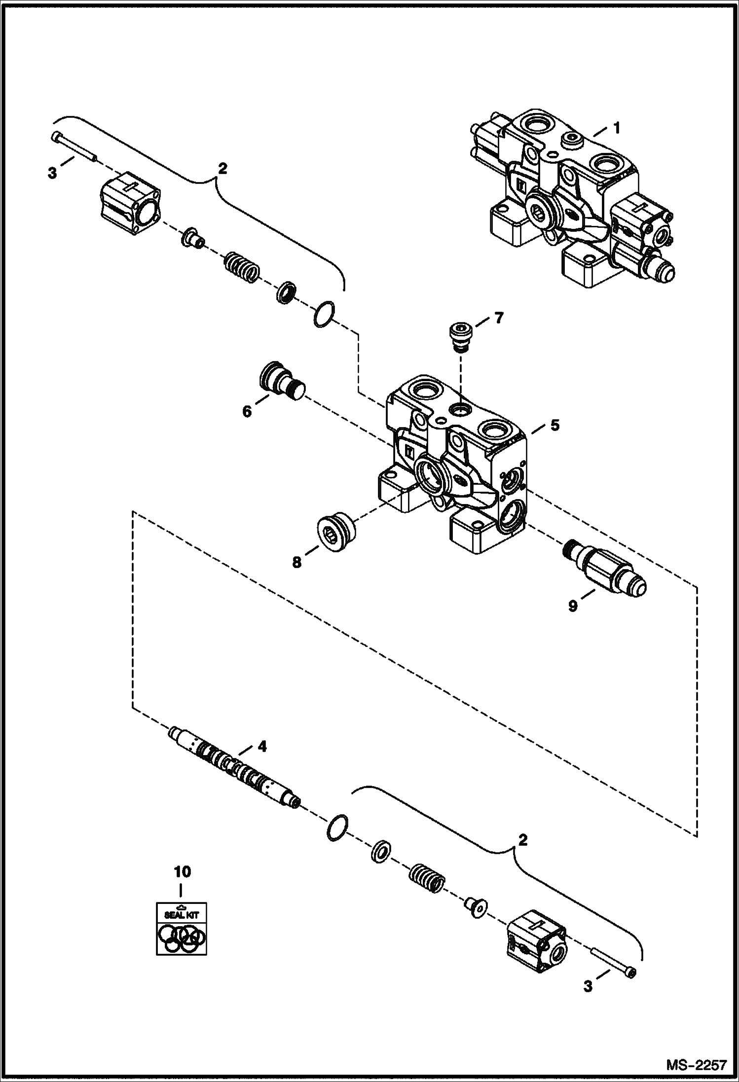 Схема запчастей Bobcat 331 - VALVE SECTION (Slew) HYDRAULIC SYSTEM