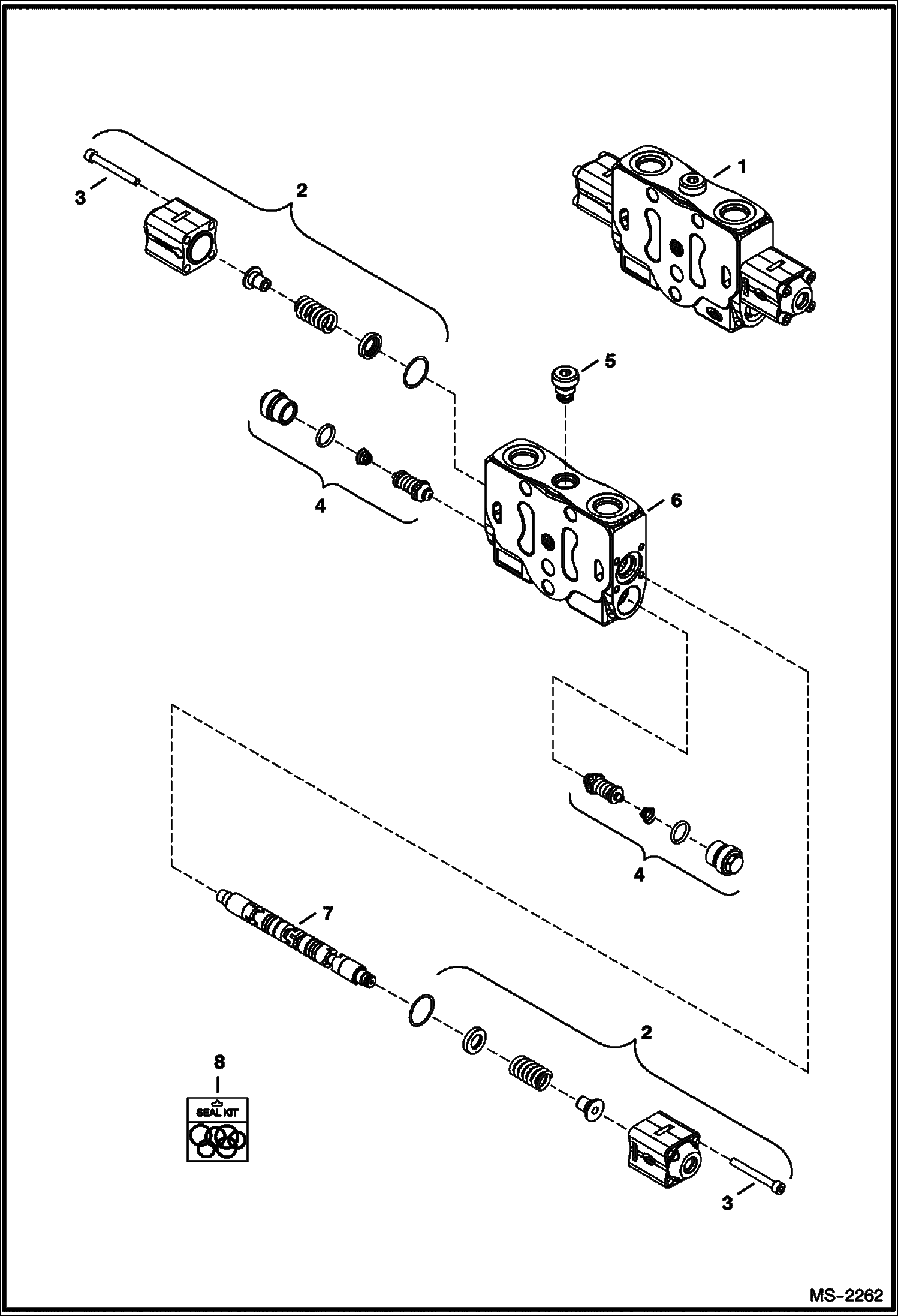 Схема запчастей Bobcat 329 - VALVE SECTION (Arm) HYDRAULIC SYSTEM