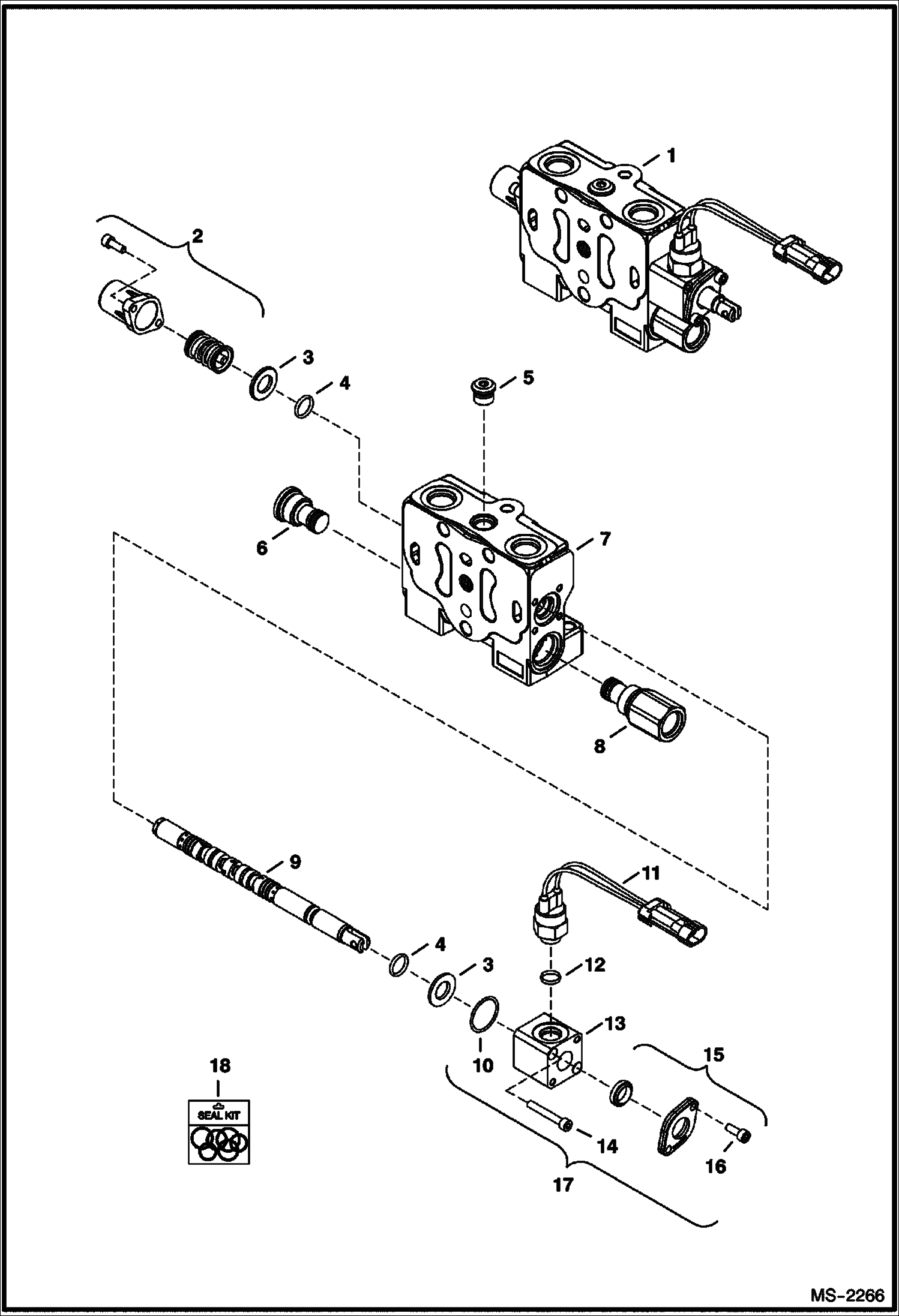 Схема запчастей Bobcat 329 - CONTROL VALVE (RH Travel Section) HYDRAULIC SYSTEM