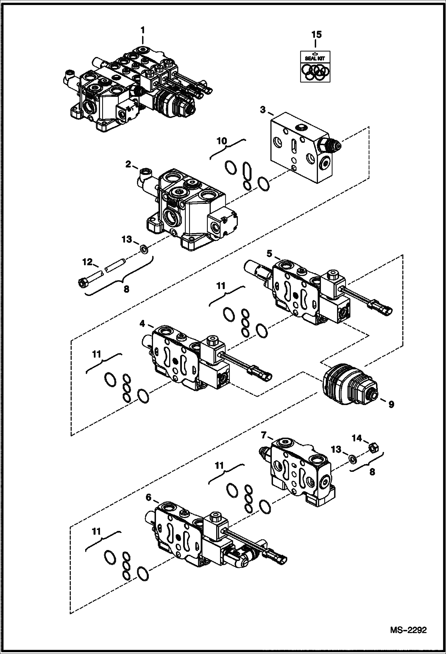 Схема запчастей Bobcat 5600 - WORK VALVE (Standard Flow) HYDRAULIC SYSTEM