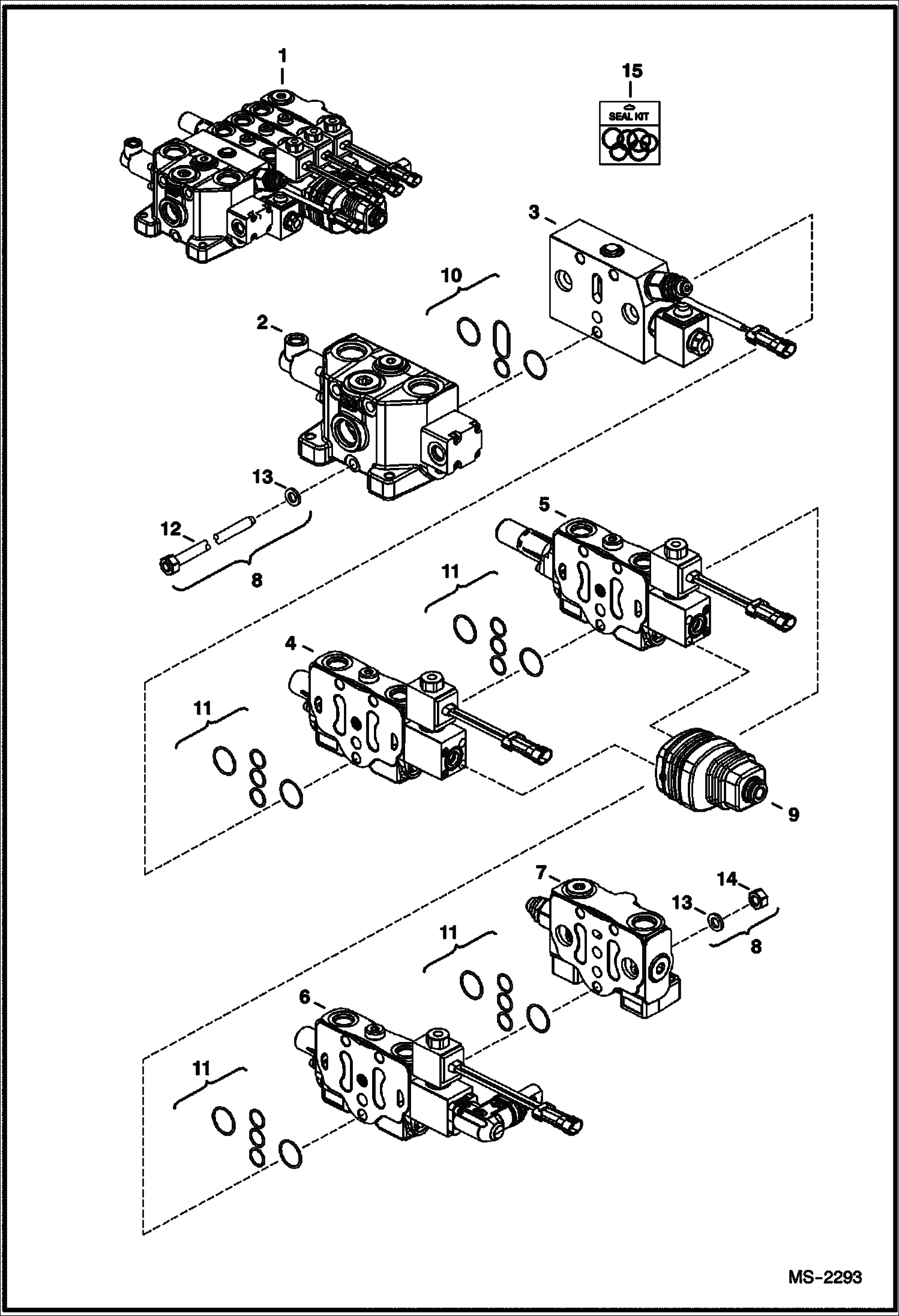 Схема запчастей Bobcat 5610 - WORK VALVE (High Flow) HYDRAULIC SYSTEM