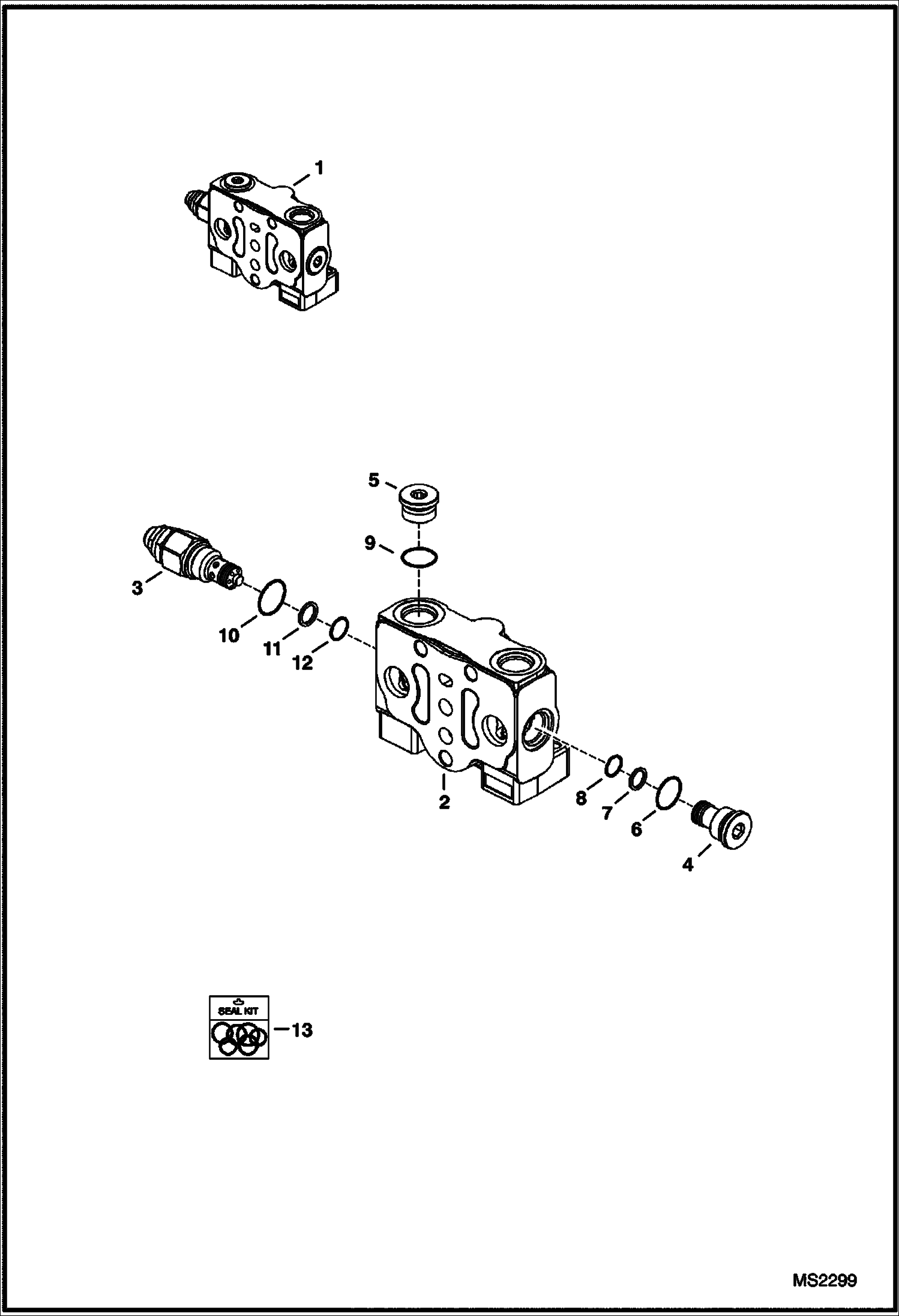 Схема запчастей Bobcat 5610 - VALVE SECTION (Outlet) HYDRAULIC SYSTEM