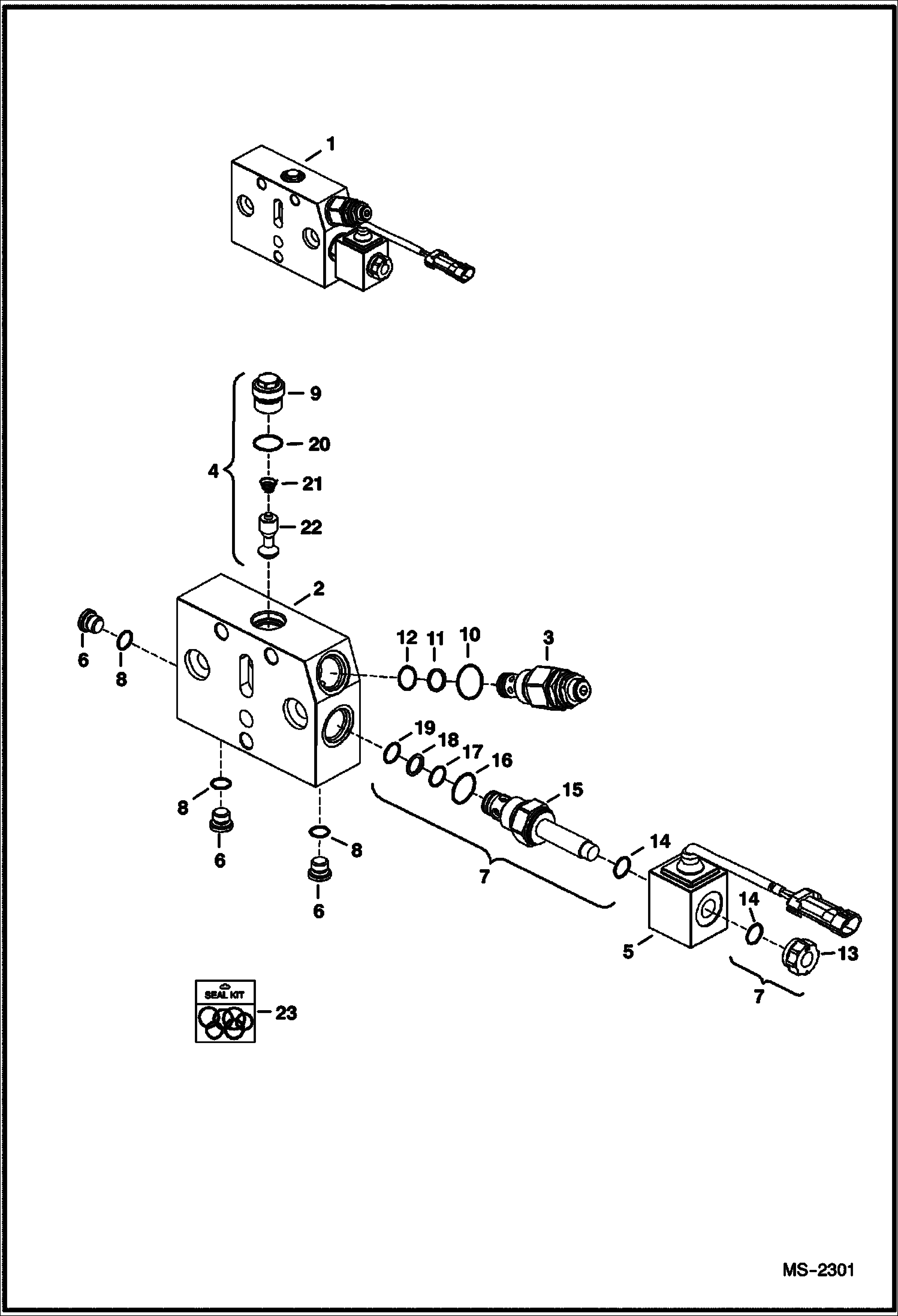 Схема запчастей Bobcat 5610 - VALVE SECTION (High Flow) HYDRAULIC SYSTEM