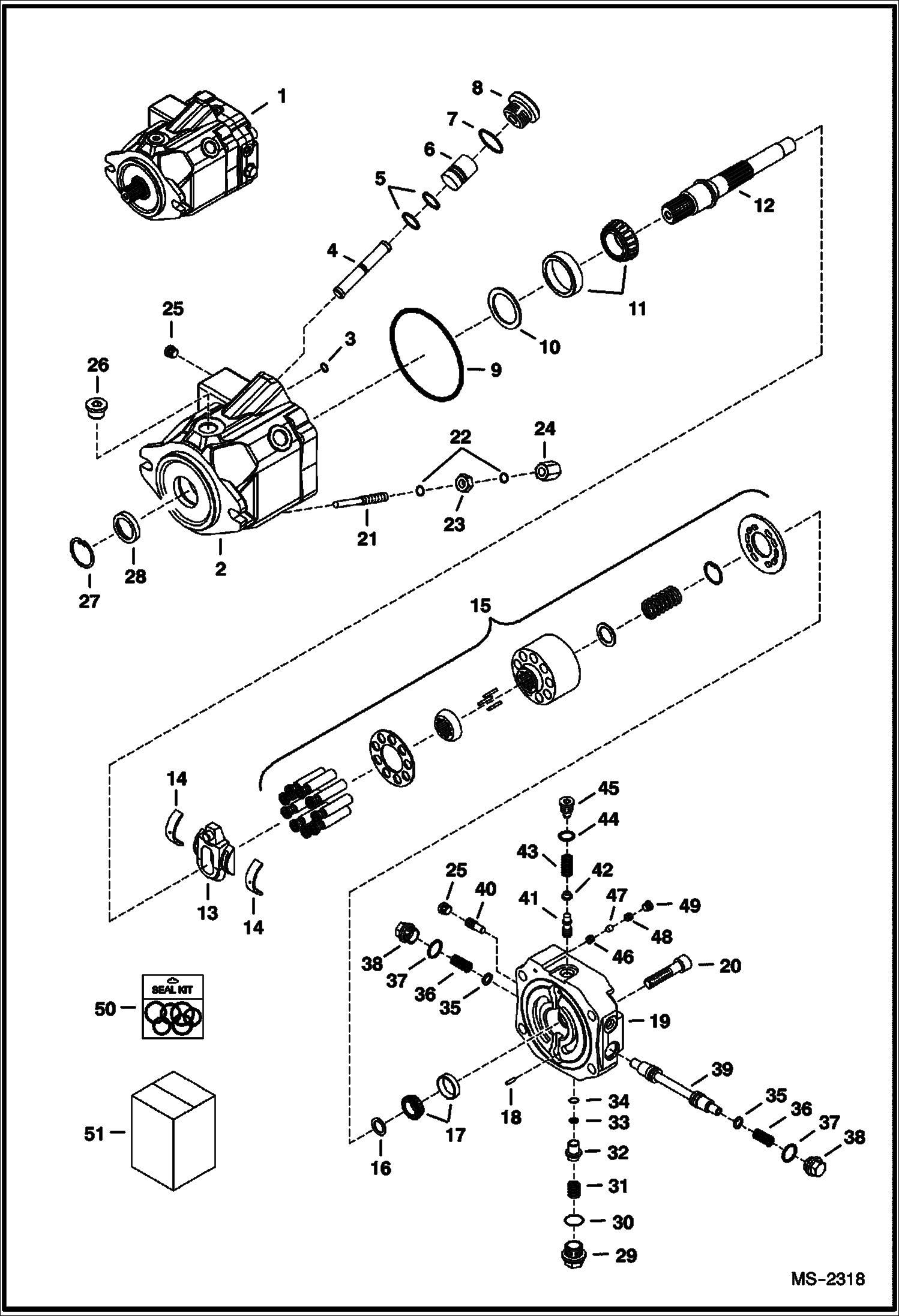 Схема запчастей Bobcat 5600 - DRIVE MOTOR HYDROSTATIC SYSTEM