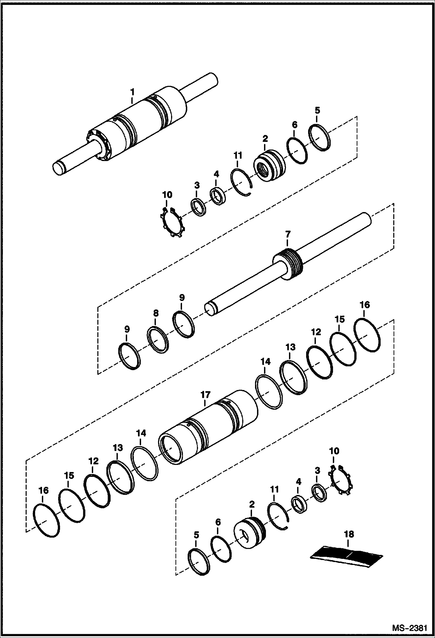 Схема запчастей Bobcat 5600 - AXLE ASSEMBLY (Steering Cylinder) DRIVE TRAIN