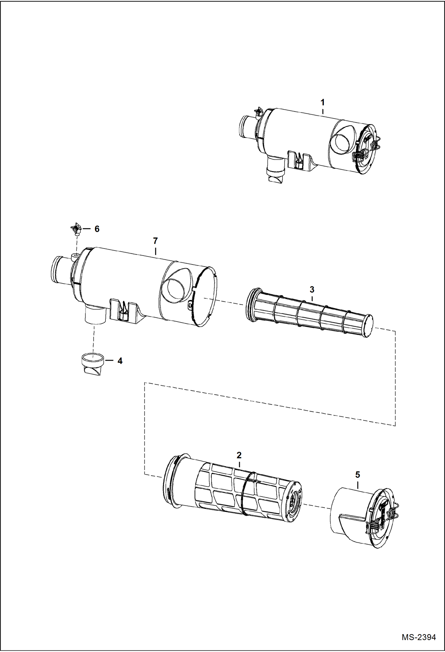 Схема запчастей Bobcat 5600 - AIR CLEANER POWER UNIT