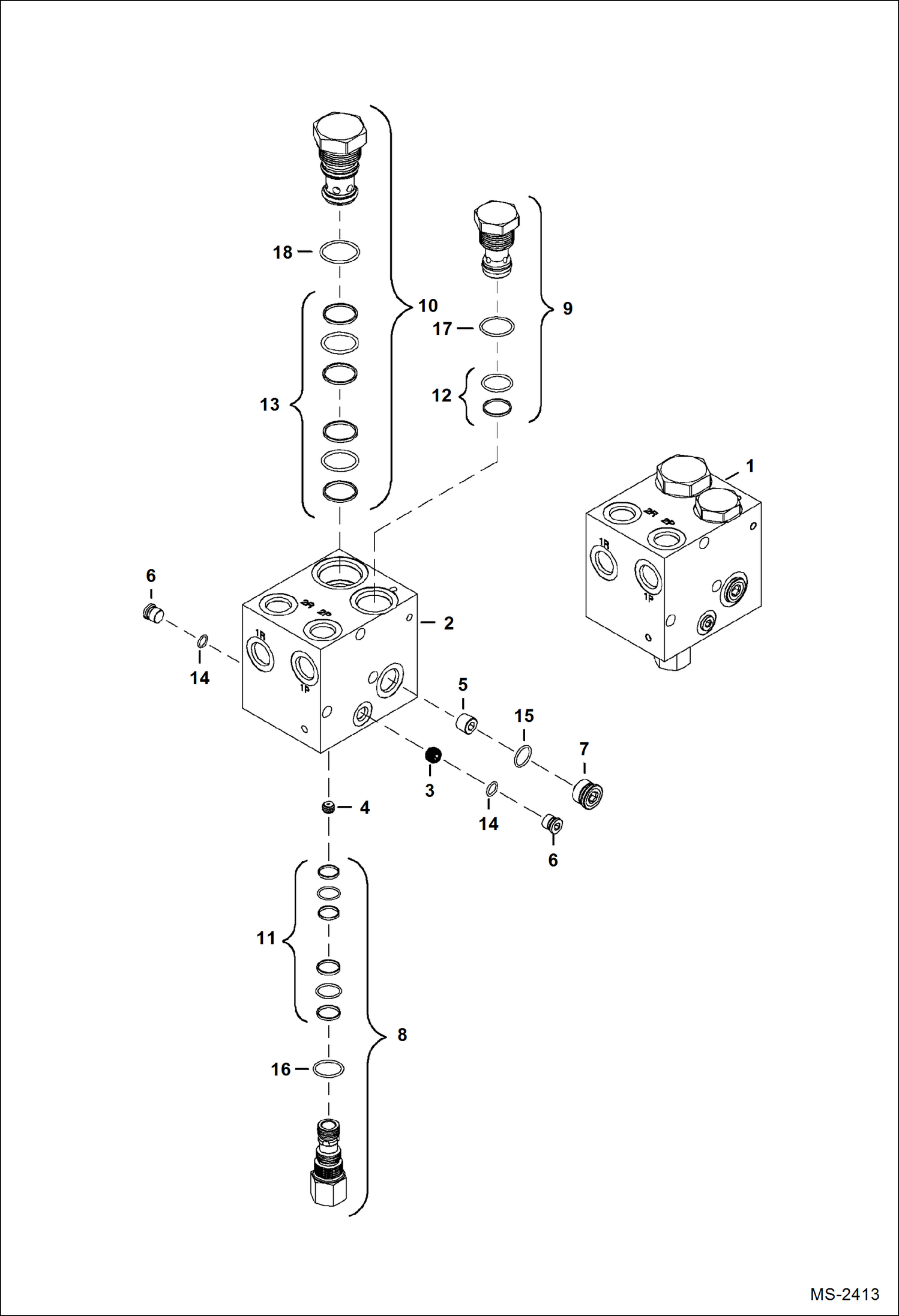 Схема запчастей Bobcat DROP HAMMER - DROP HAMMER (Control Valve) (A78D) Loader