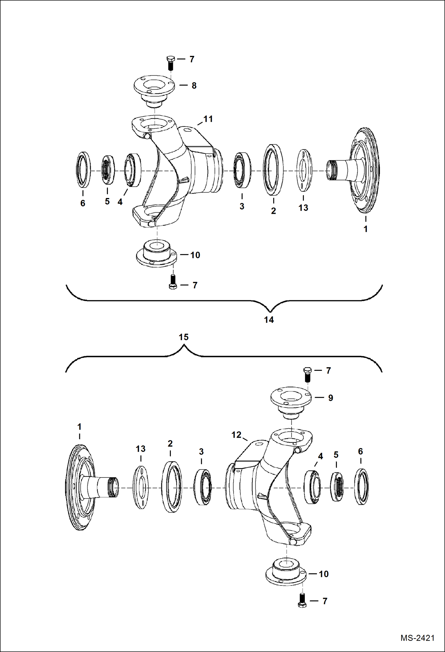 Схема запчастей Bobcat 5600 - AXLE ASSEMBLY (Hub Assembly) DRIVE TRAIN